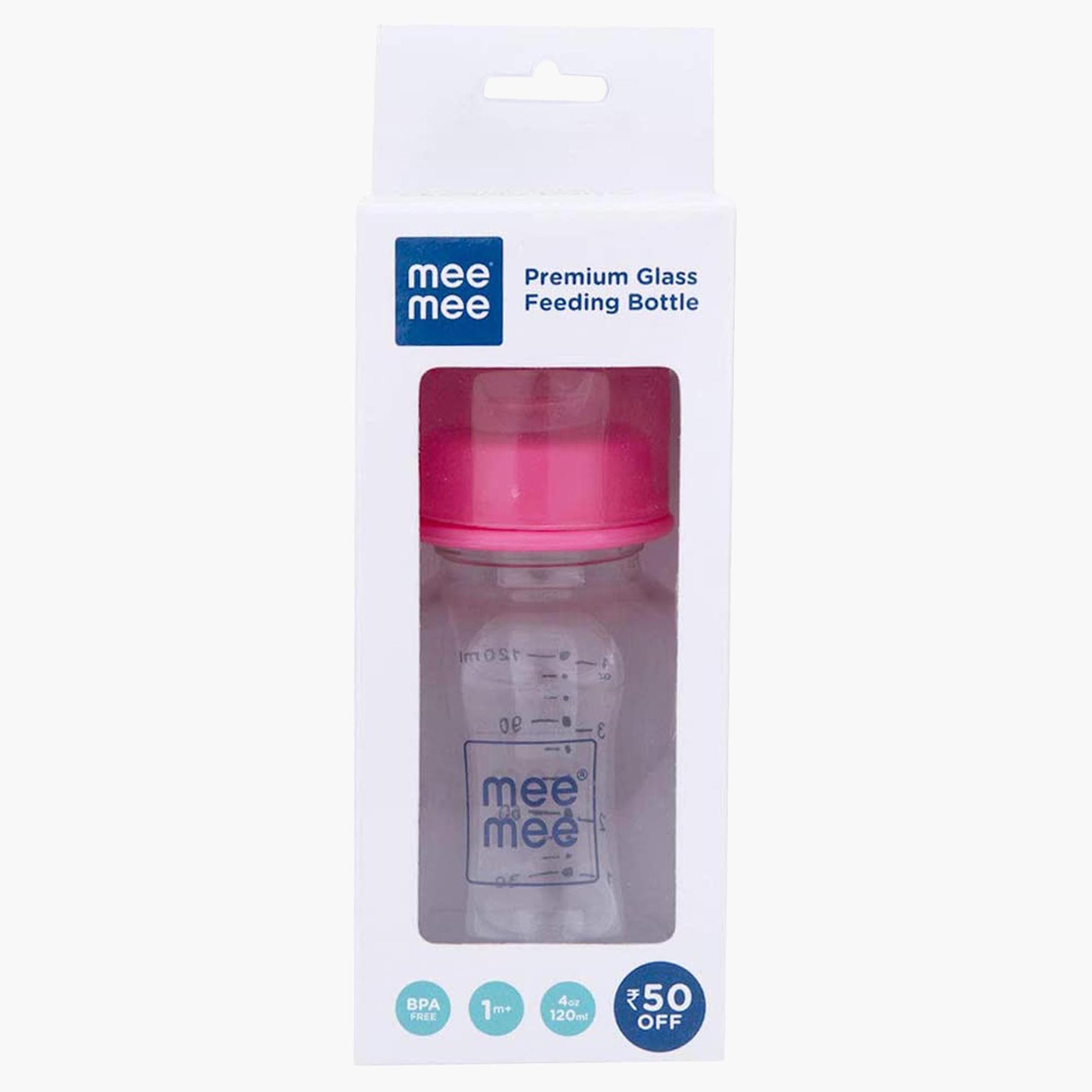 Mee mee glass sales feeding bottle 125ml