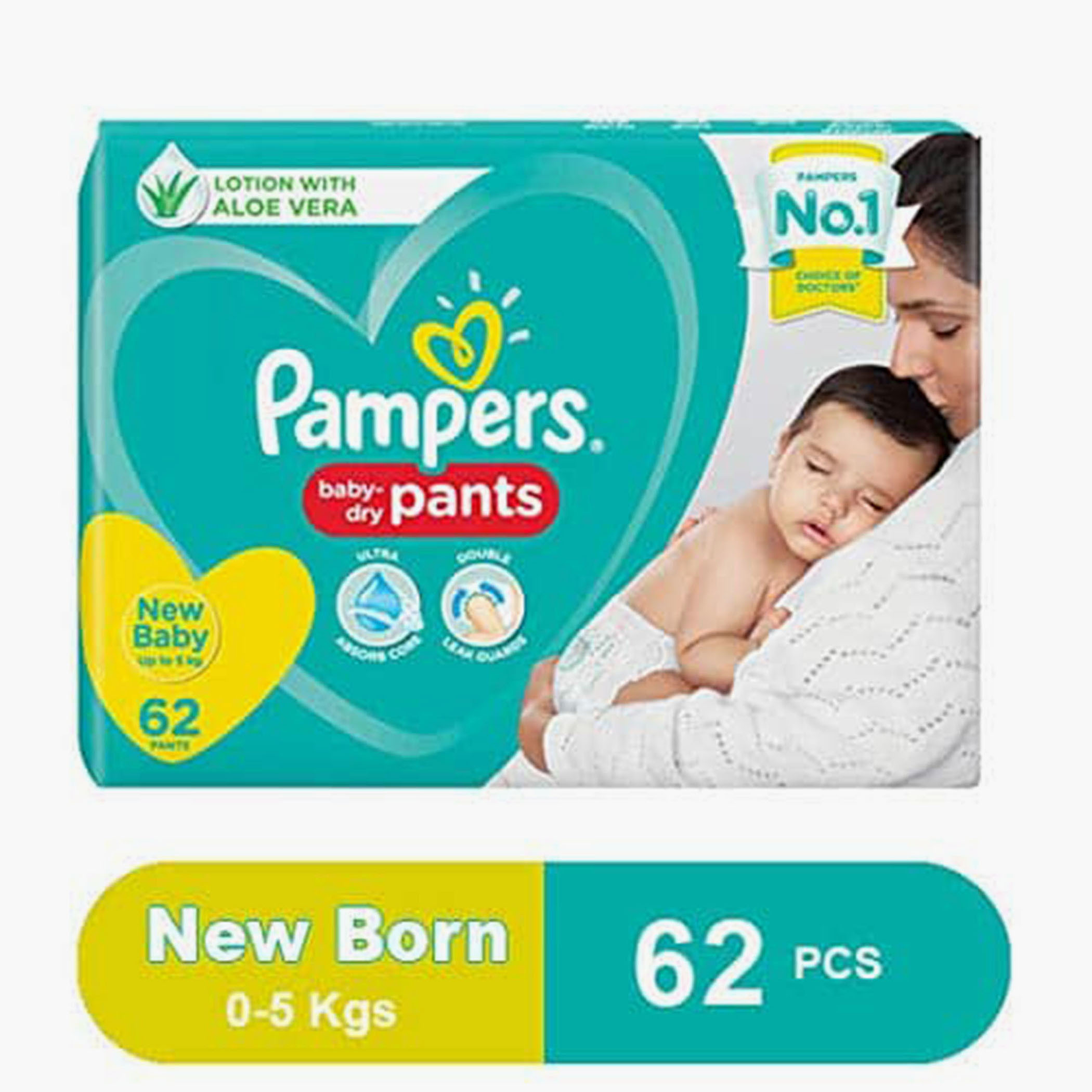 Pampers Baby Dry Pants Size New Born 0-5 Kgs - 62 Pieces-baby-diapering-diapers-image-1