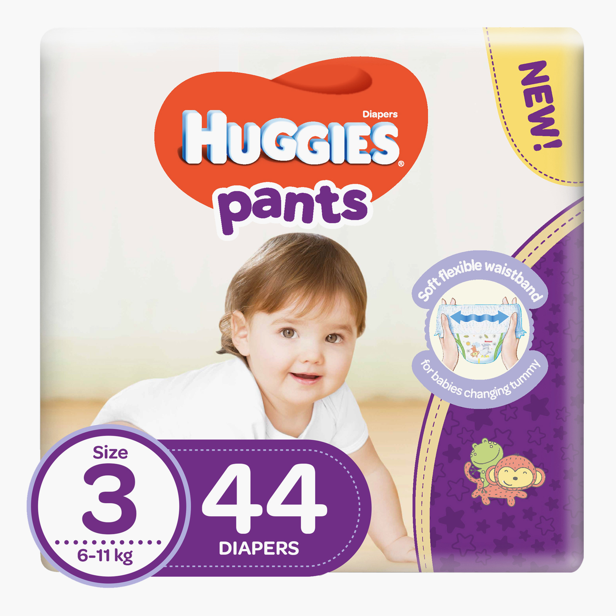 حفاضات هجيز كيلوت بطبعات مقاس 3 6 إلى 11 كلغ - 44 قطعة-baby-diapering-diapers-image-1
