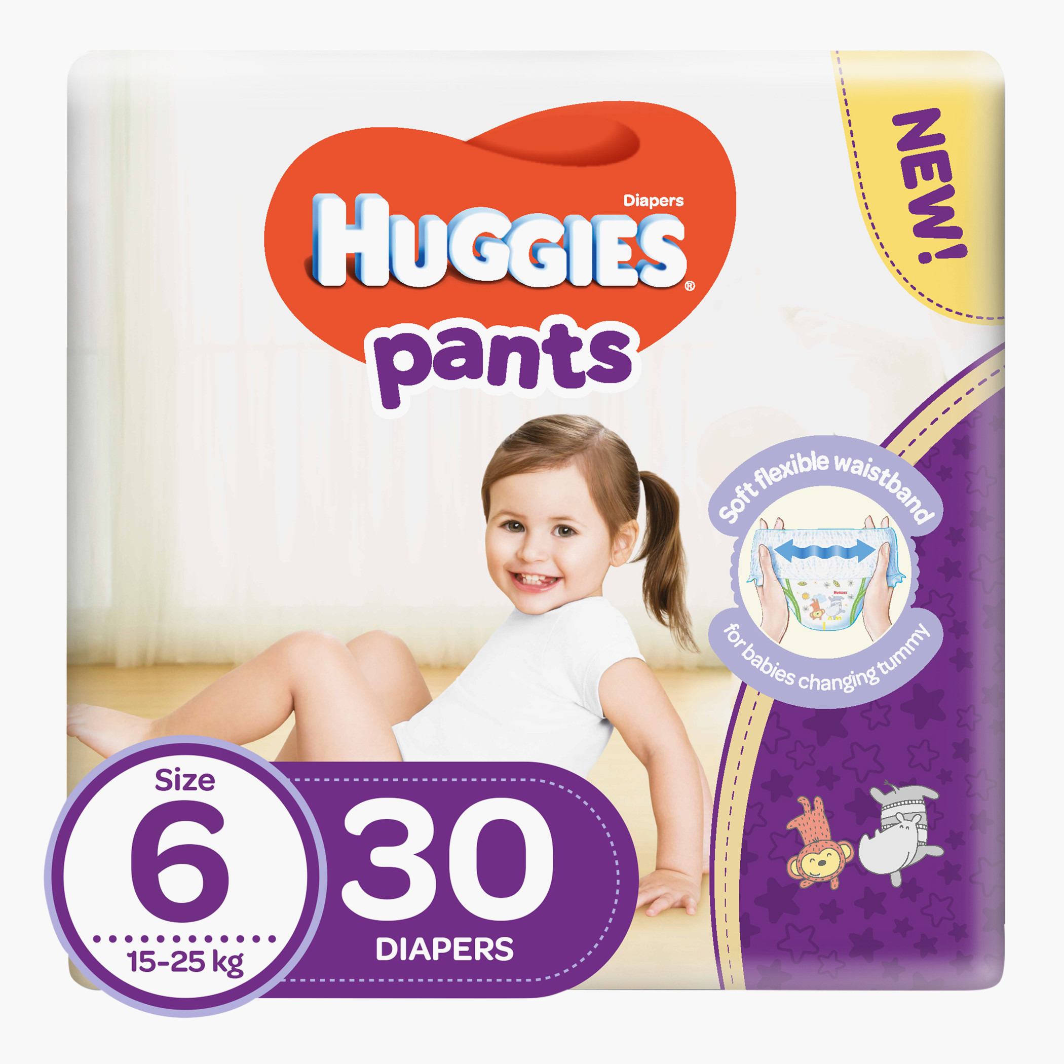 Huggies Printed Diaper Pants Size 6 15-25 Kgs - 30 Pieces-baby-diapering-diapers-image-1