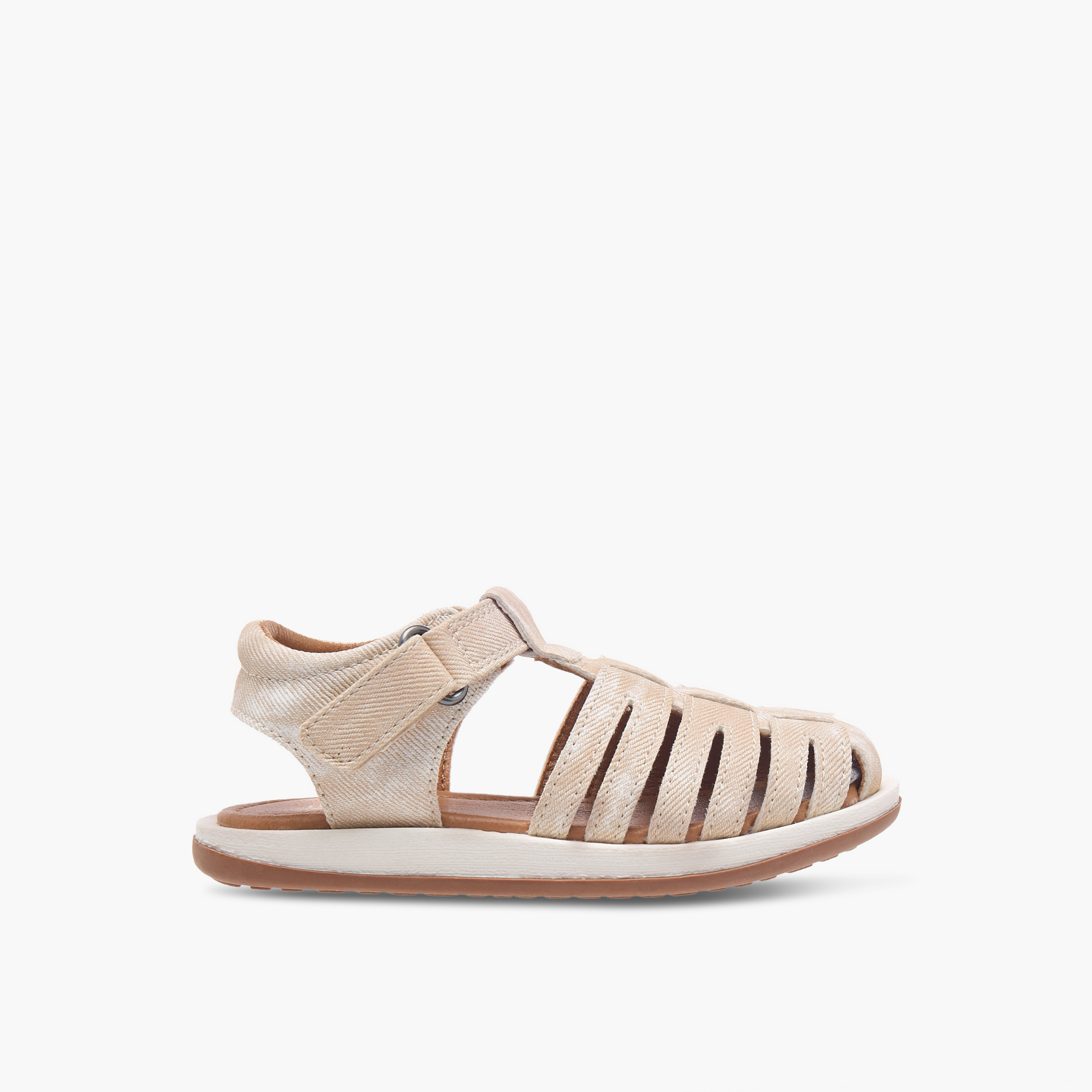 Juniors Textured Caged Sandals with Hook and Loop Closure-boys-shoes-sandals-image-2