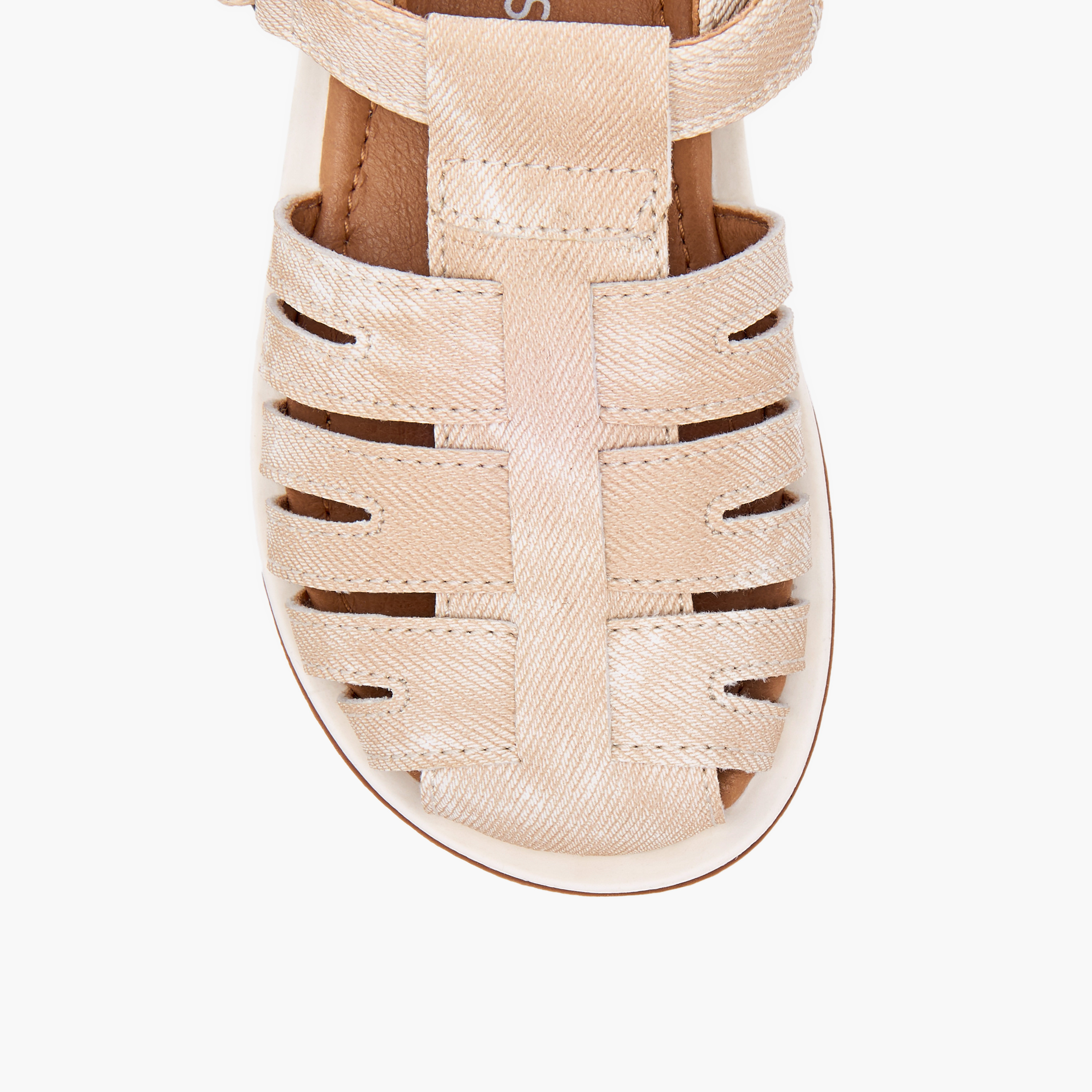 Juniors Textured Caged Sandals with Hook and Loop Closure-boys-shoes-sandals-image-3