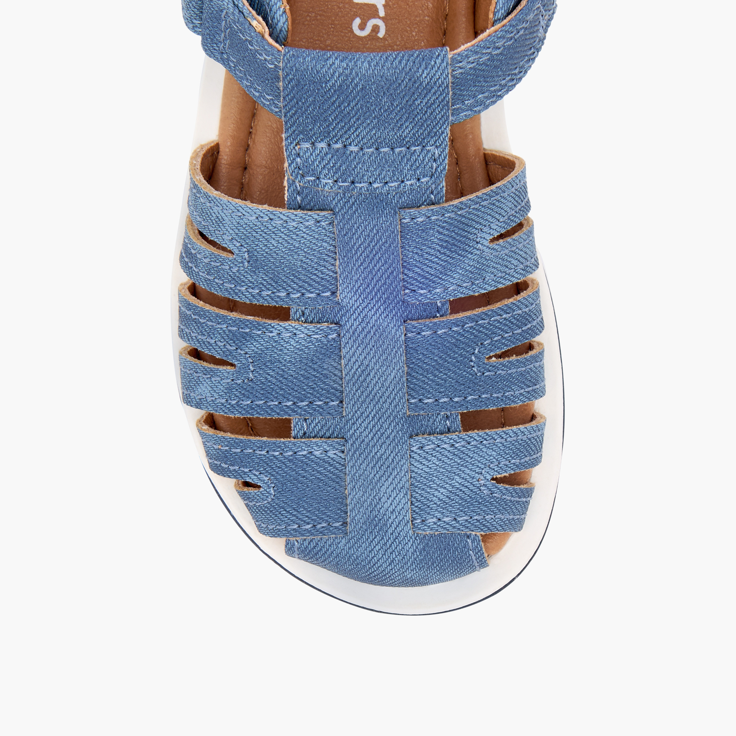 Juniors Textured Caged Sandals with Hook and Loop Closure-boys-shoes-sandals-image-3