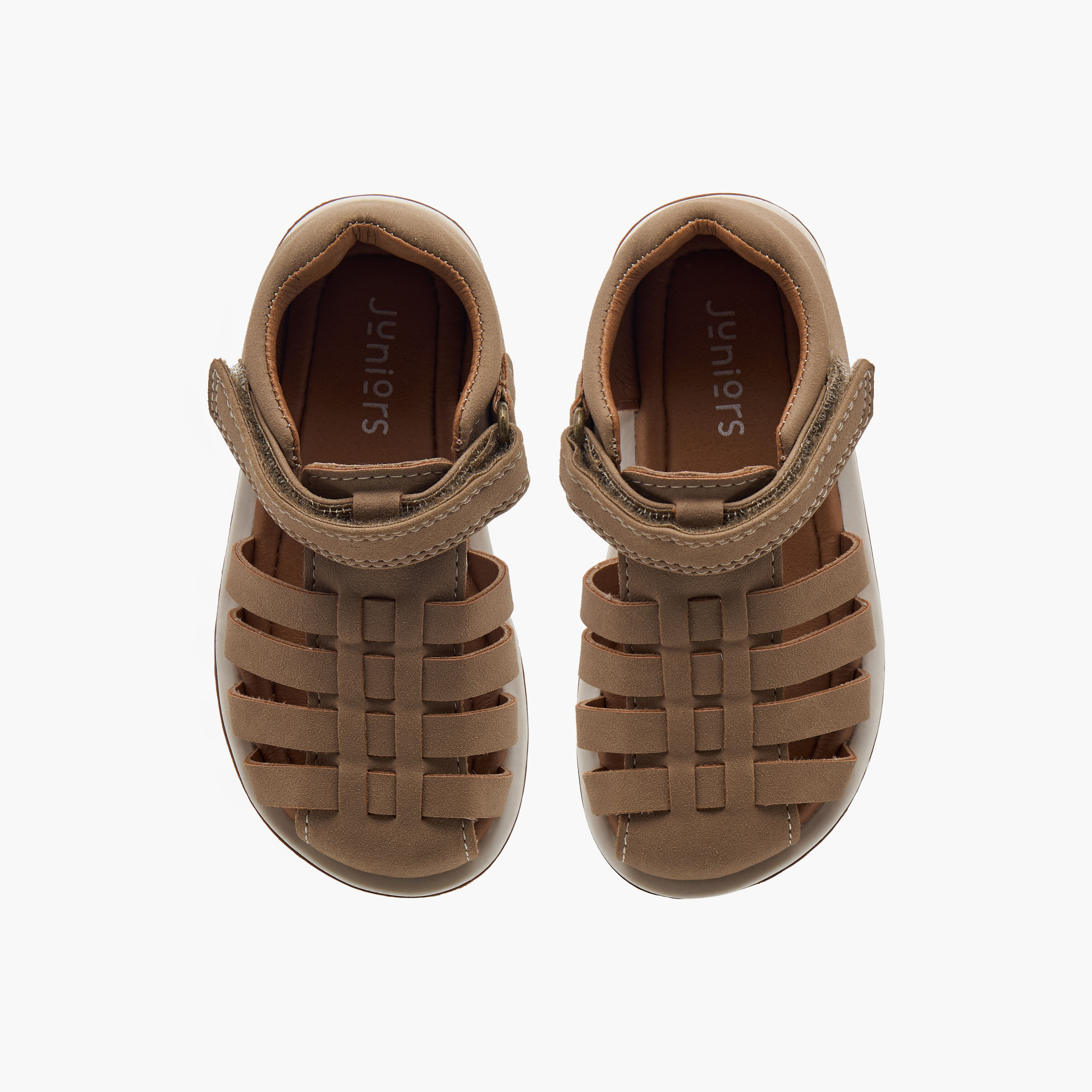 Juniors Solid Sandals with Hook and Loop Closure-baby-boys-shoes-sandals-image-1