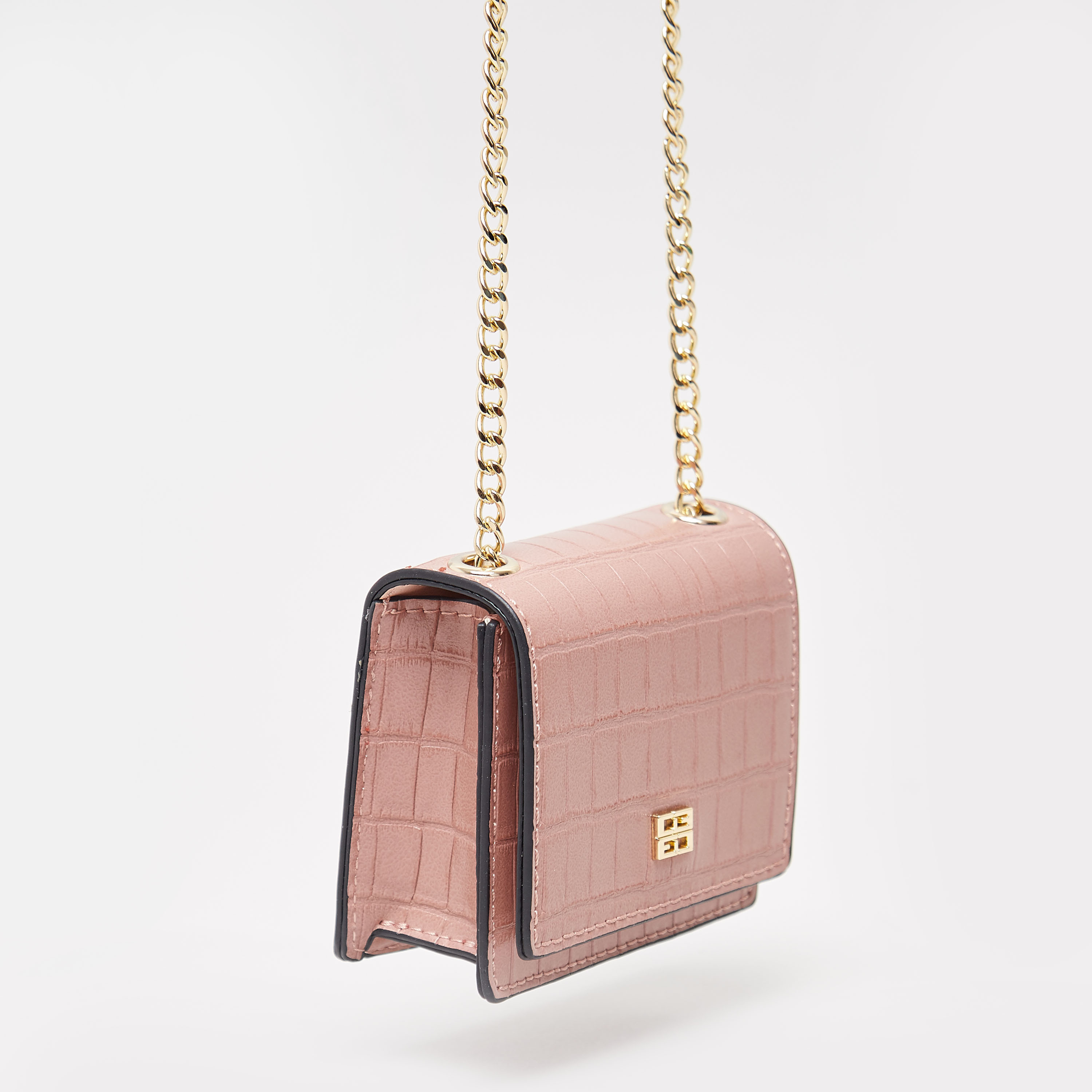 Chrisbella Crocodile Textured Crossbody Bag with Chain-Link Strap-women-bagsandwallets-handbags-image-5