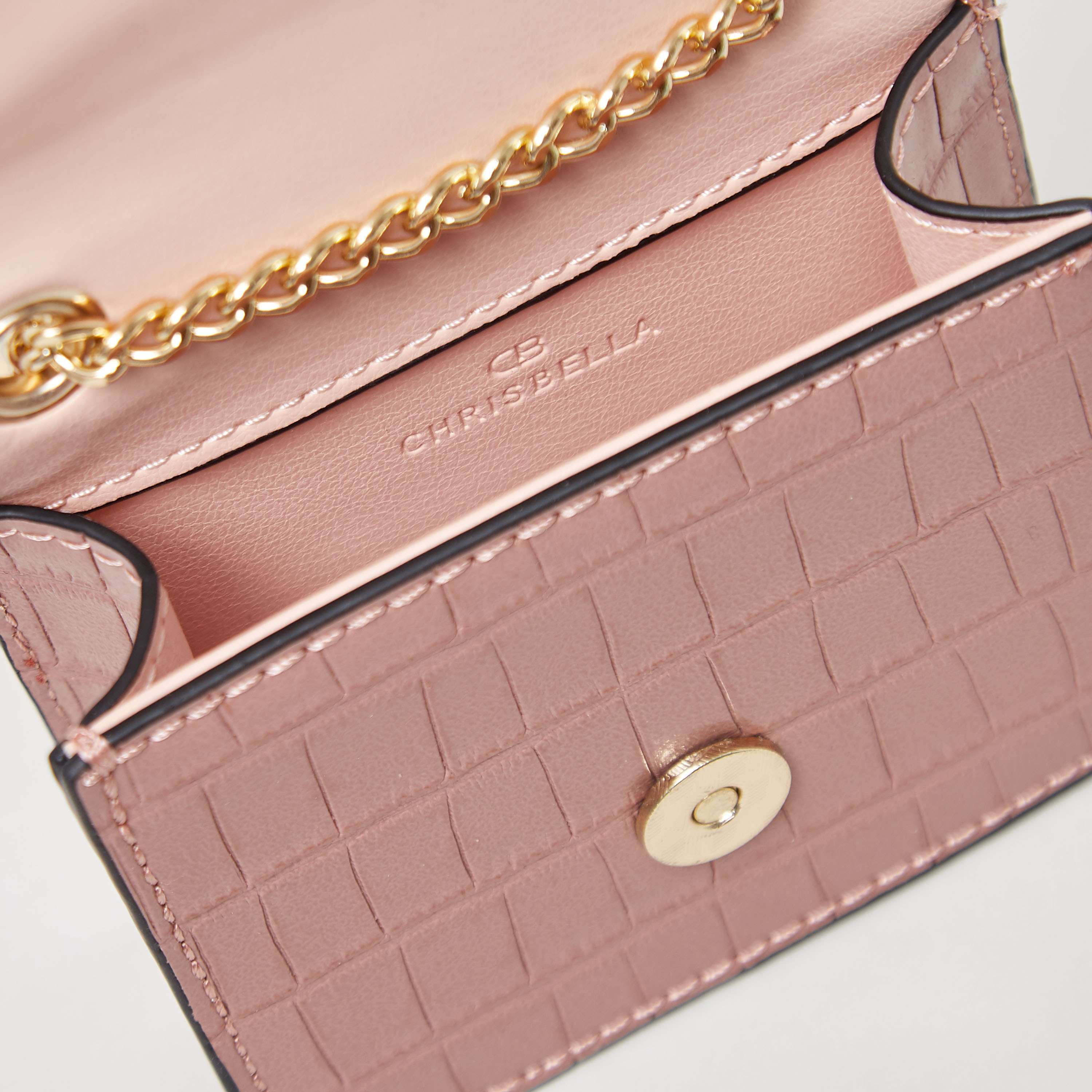 Chrisbella Crocodile Textured Crossbody Bag with Chain-Link Strap-women-bagsandwallets-handbags-image-6