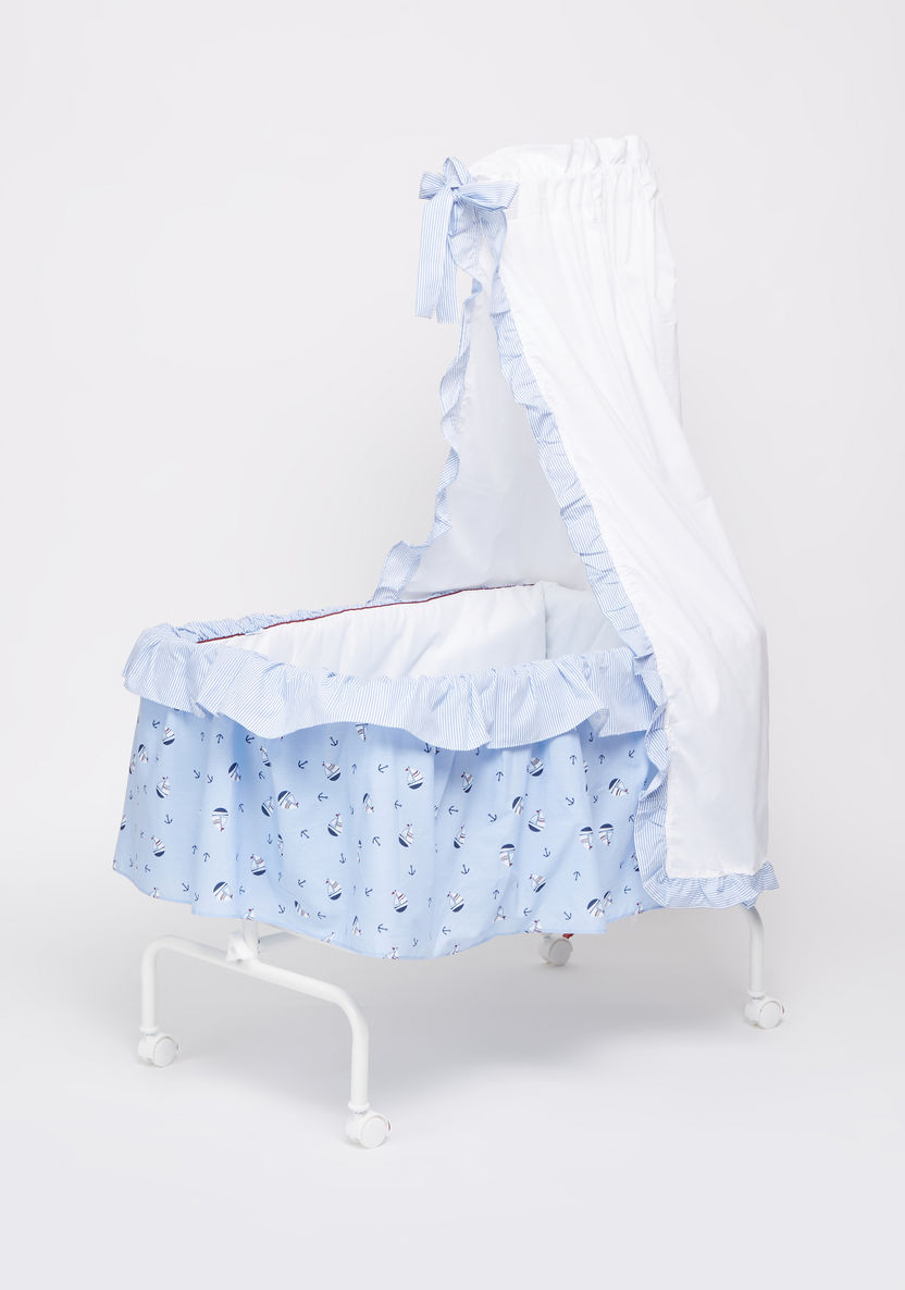Juniors Printed Bassinet with Canopy-Cradles and Bassinets-image-0