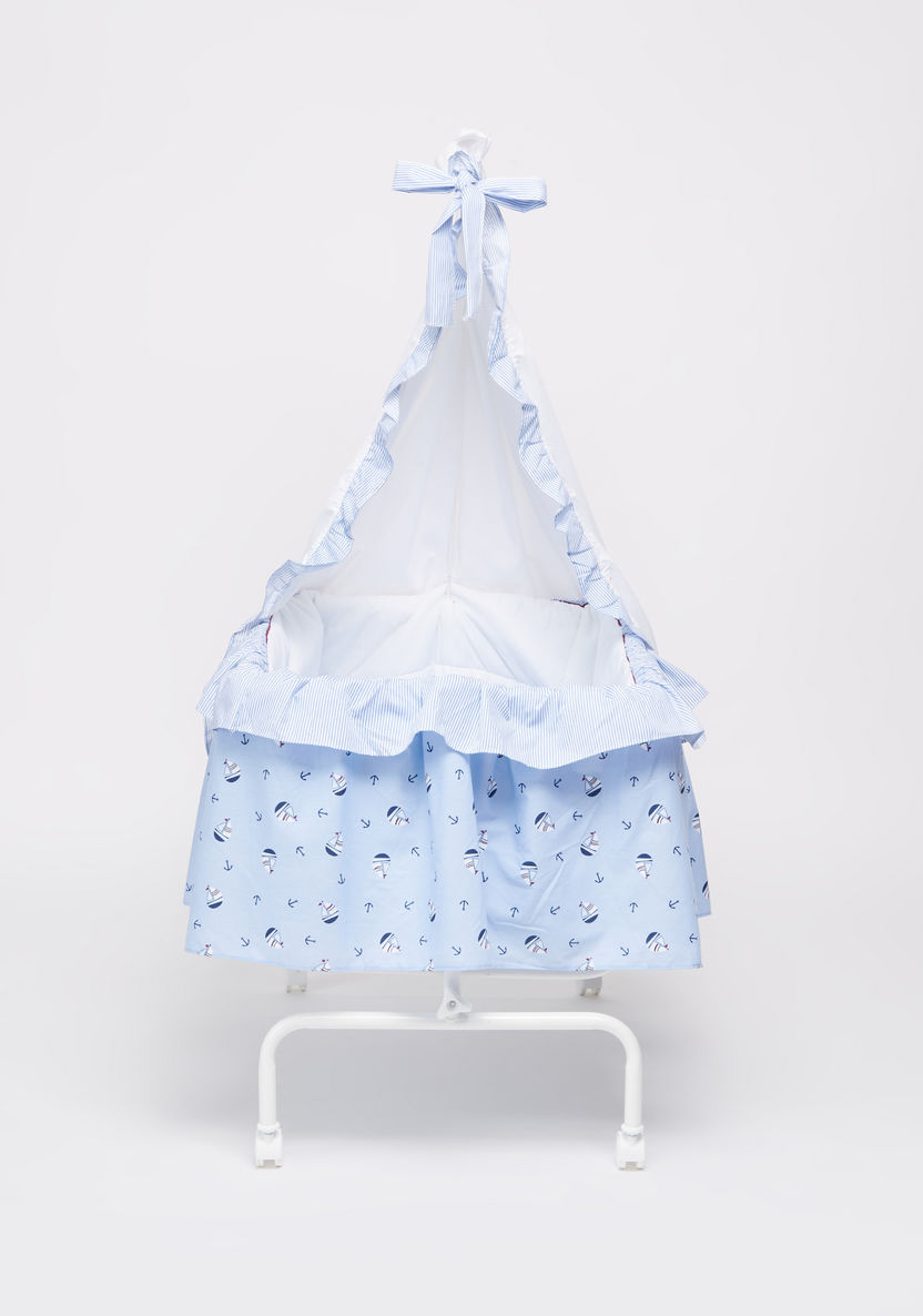 Juniors Printed Bassinet with Canopy-Cradles and Bassinets-image-1