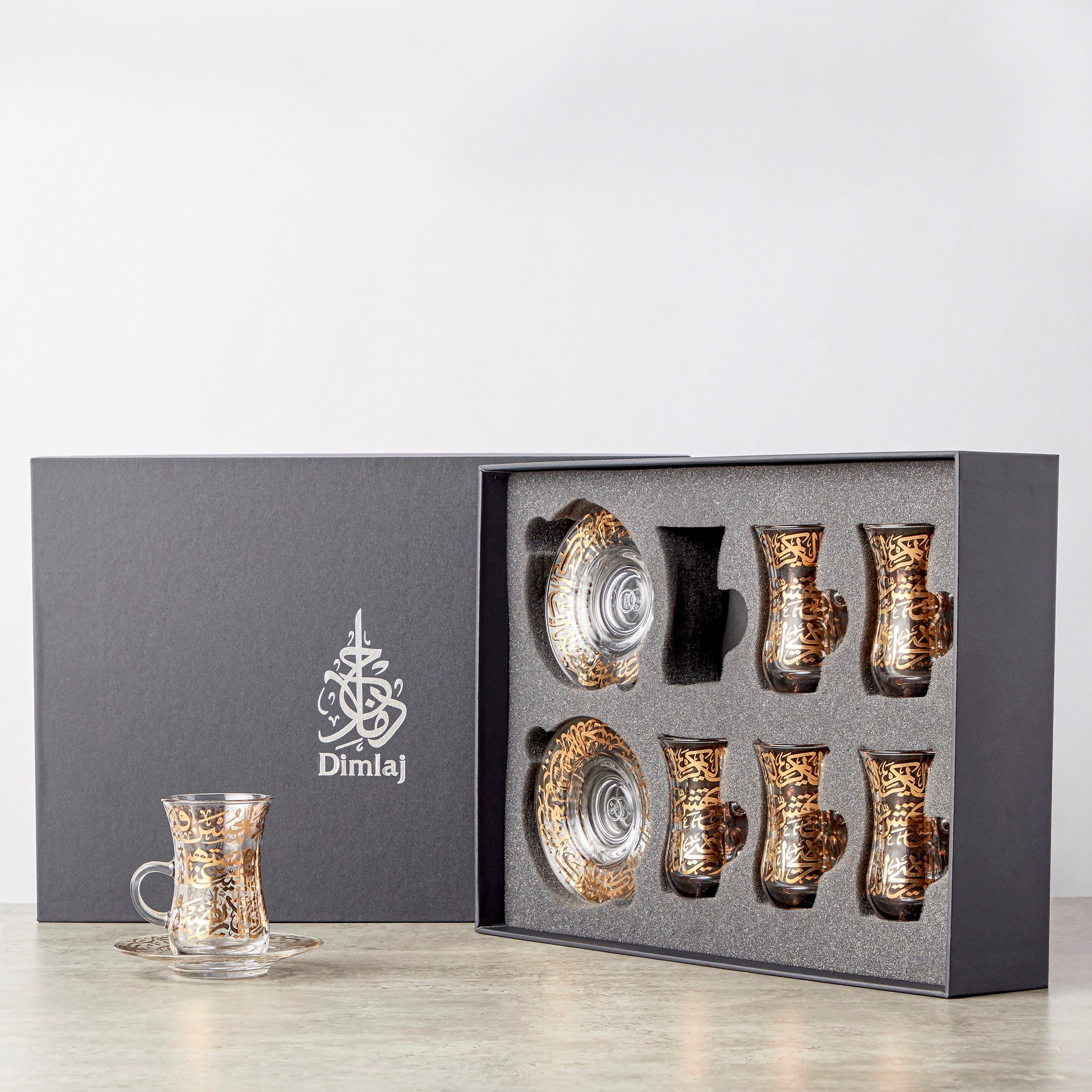 Dimlaj 12-Piece Tea Glass and Saucer Set-household-dining-teaandcoffee-teaandcoffeesets-image-1