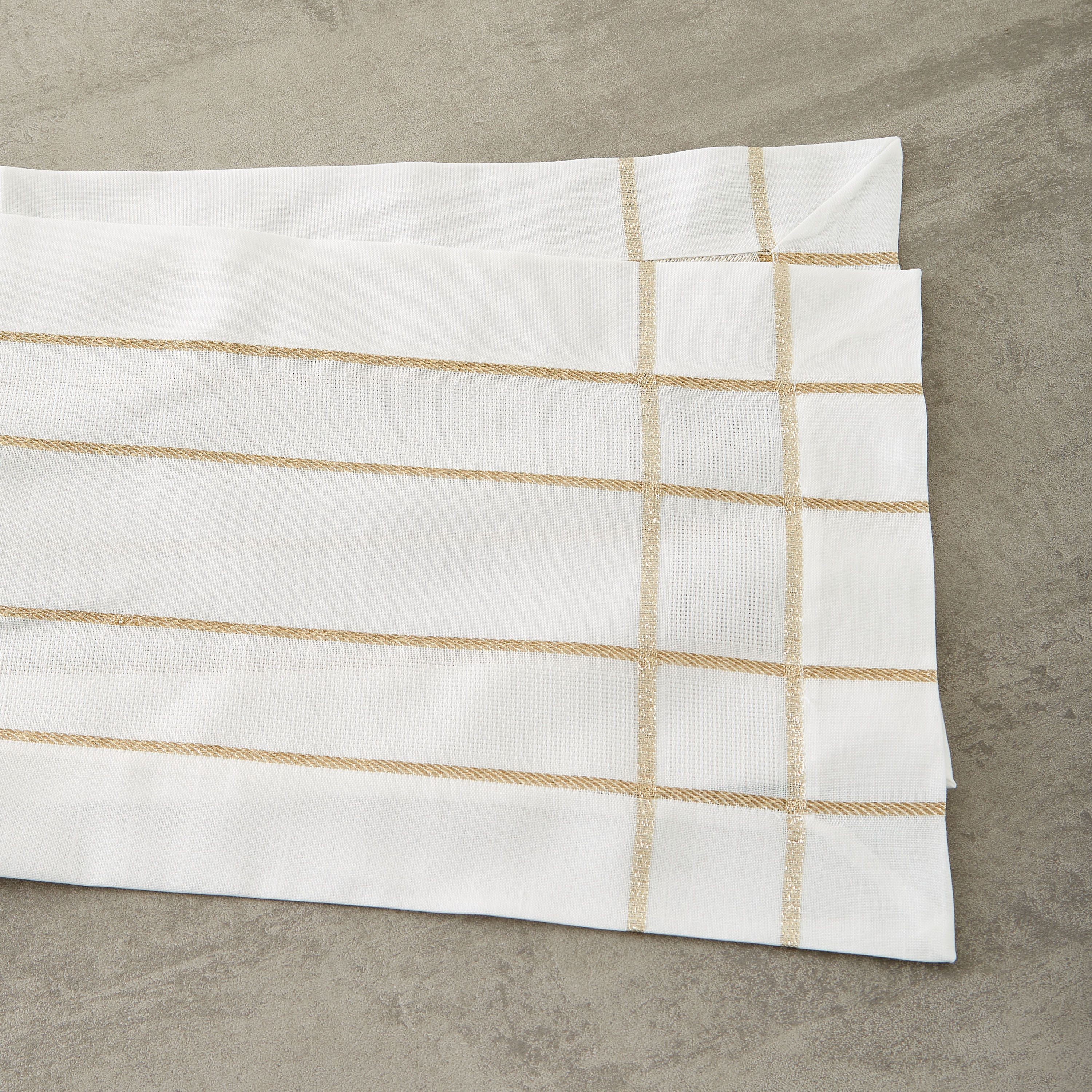 Checks Fabric Runner - 180x35 cms-household-dining-tablelinen-runnersandtablecovers-image-4