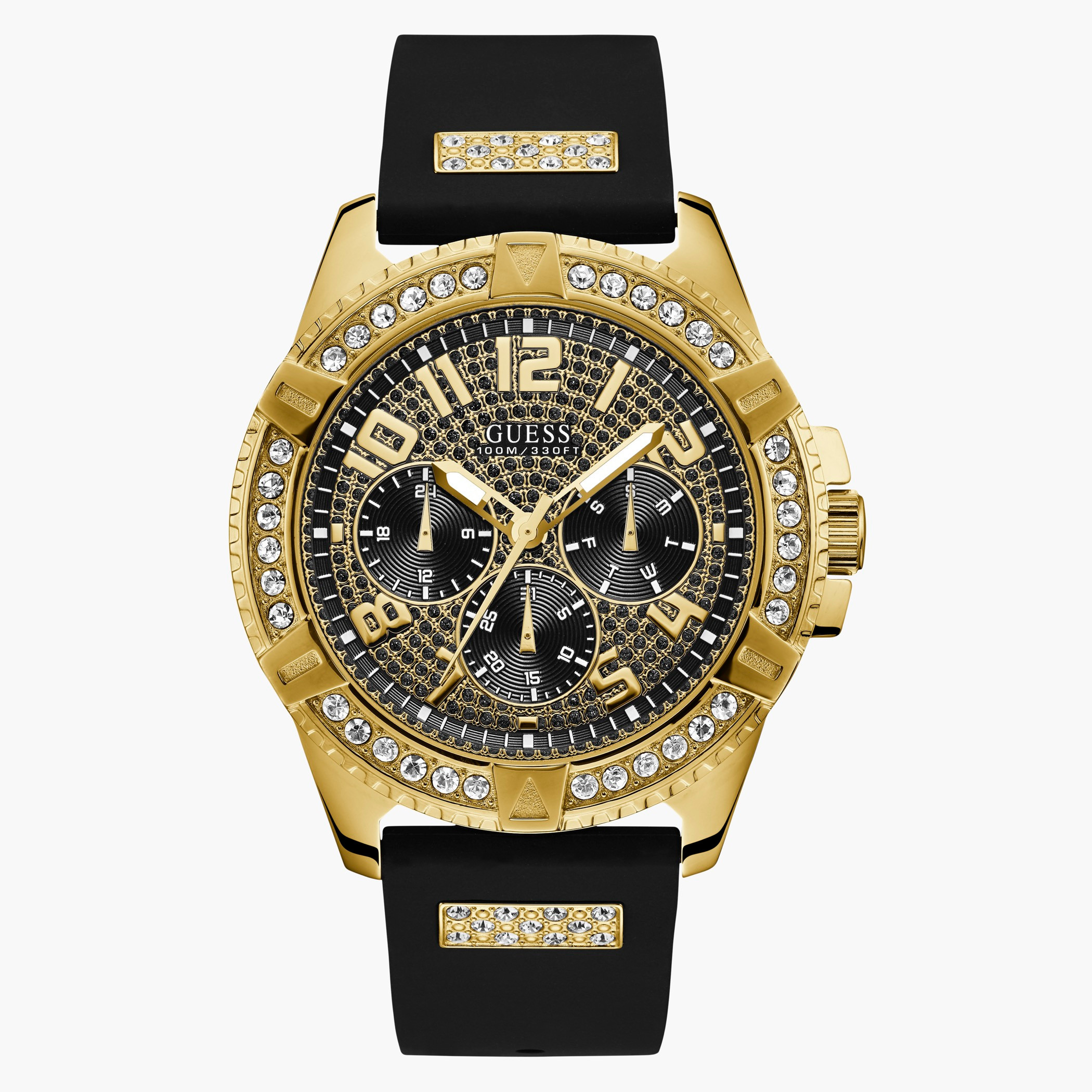 Guess Men Black Strap with Black Dial Analog Watch - W1132G1 | 48 MM-men-watchesandjewellery-watches-image-1