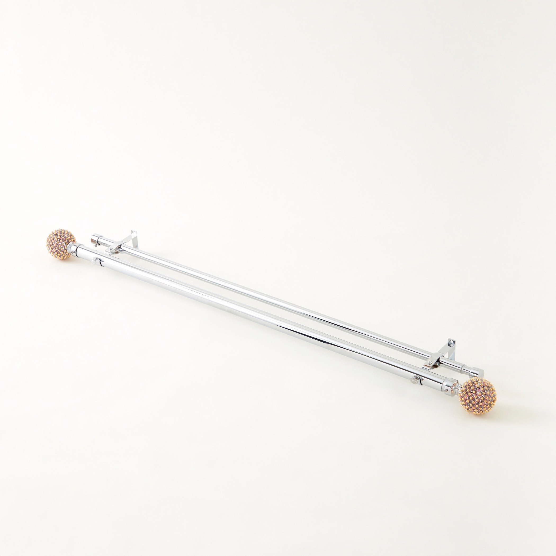 قضيب ستارة كبير مزدوج بنهايات مرصعة - 185 - 365 سم-household-bathandlaundry-shower-showercurtainrods-image-4