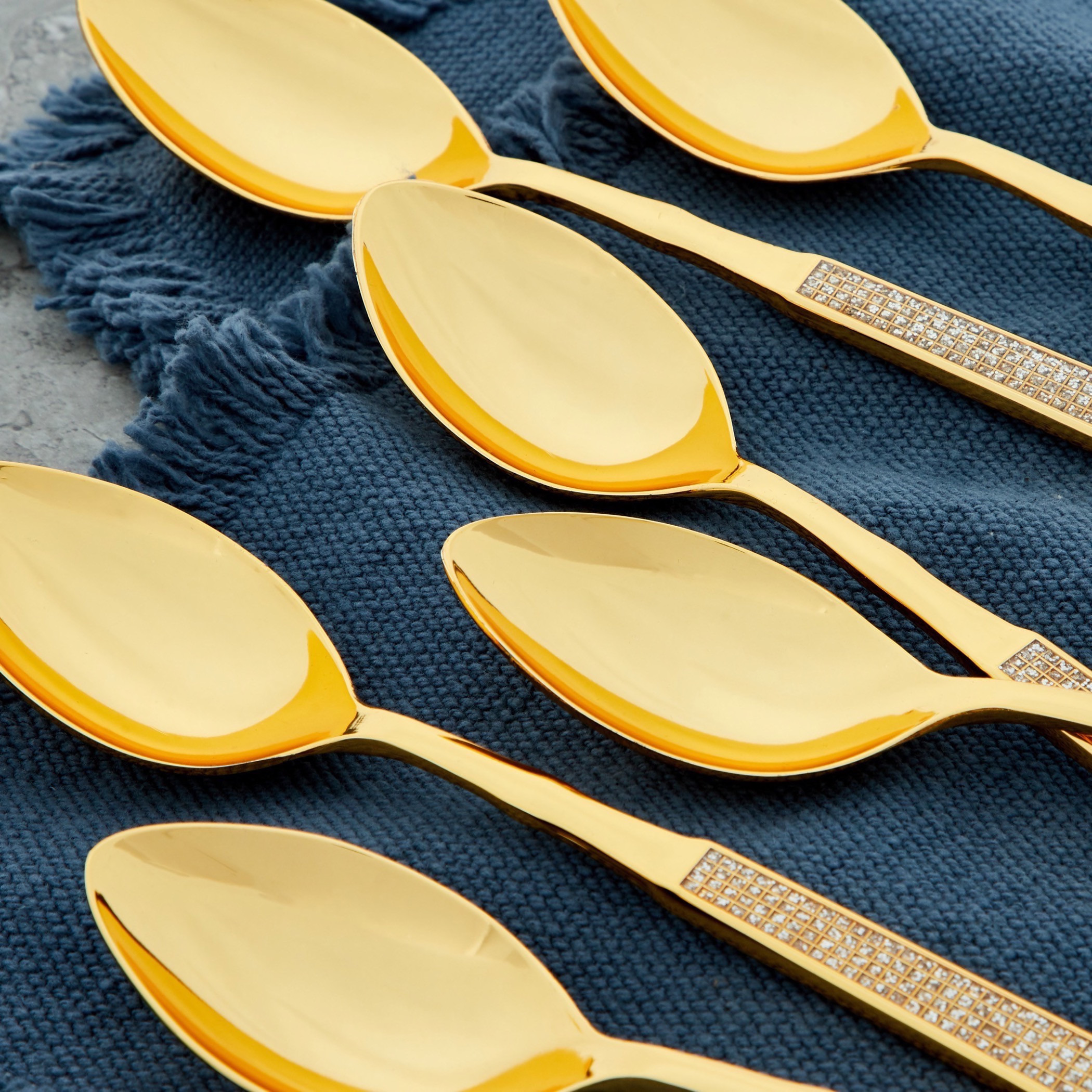 Adora Crystal Studded Metallic Spoon - Set of 6-household-decor-boxesandtrays-image-3