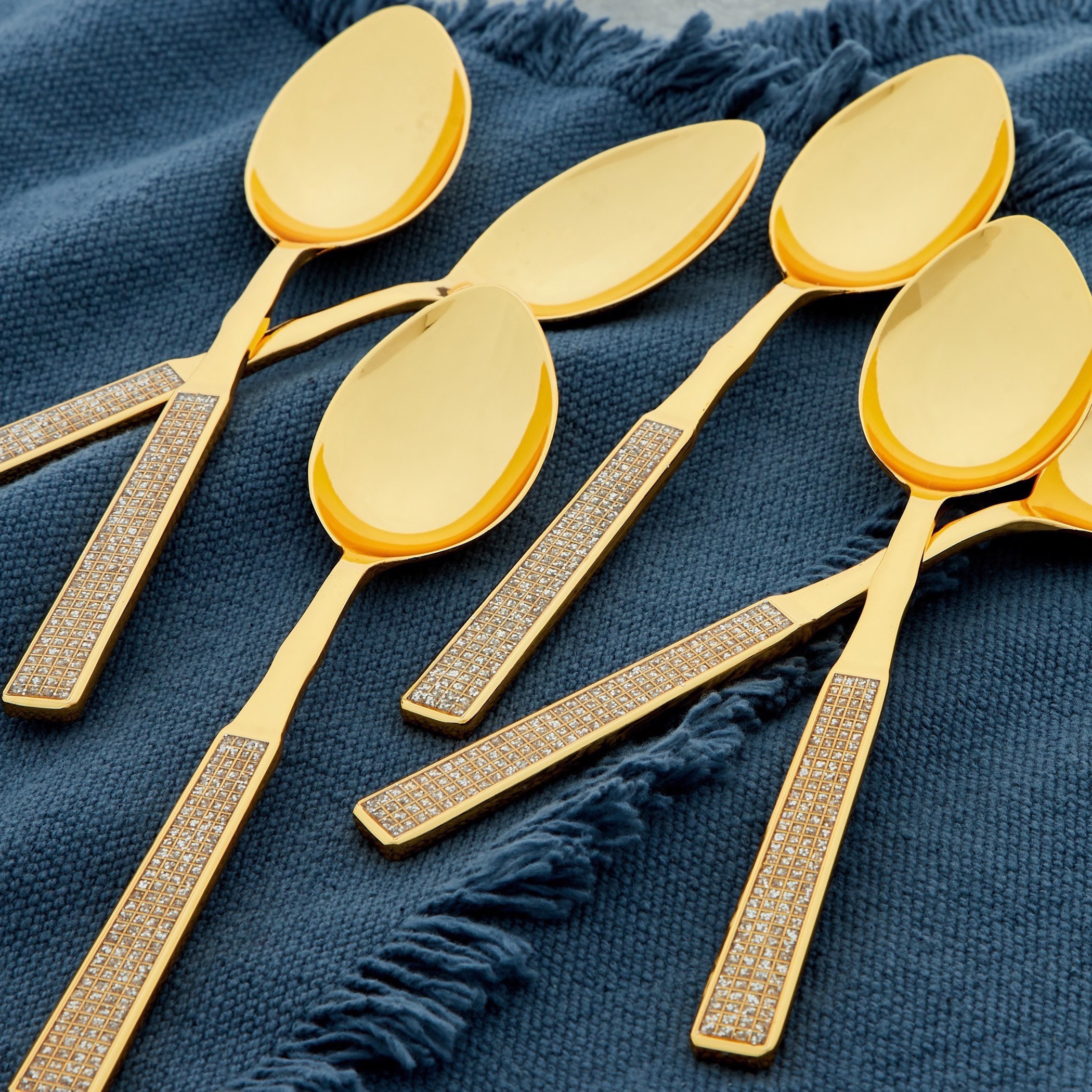 Adora Crystal Studded Metallic Spoon - Set of 6-household-decor-boxesandtrays-image-5