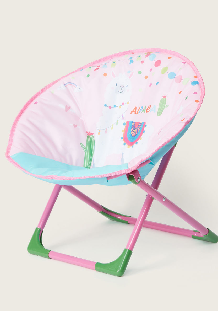 Juniors Llama Graphic Print Moon Chair-Chairs and Tables-image-0