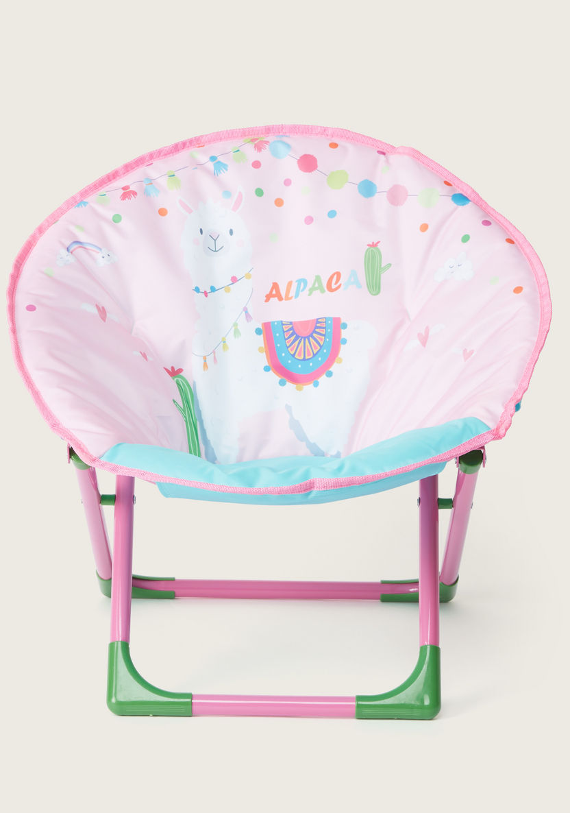 Juniors Llama Graphic Print Moon Chair-Chairs and Tables-image-1