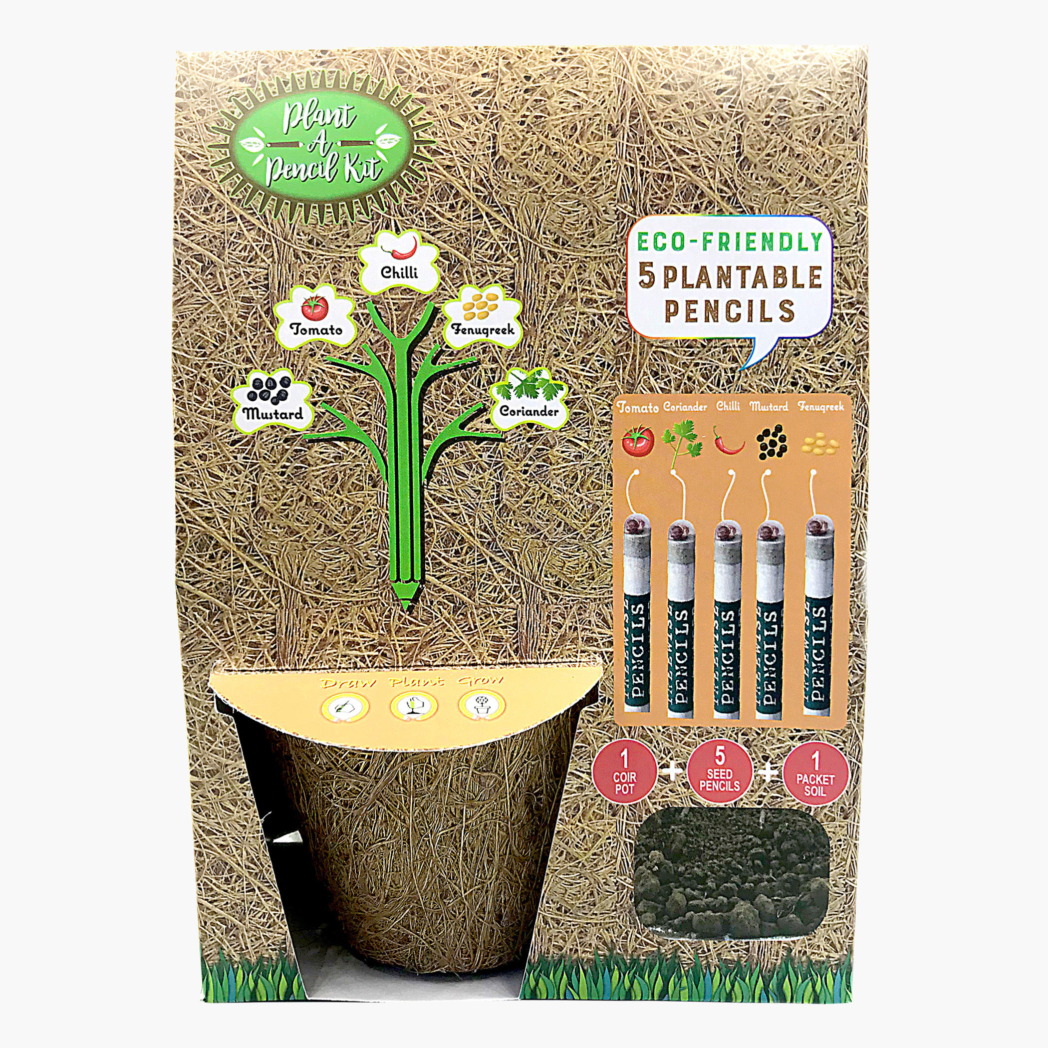 مجموعة أقلام صديقة للبيئة قابلة للزراعة مع أقلام ملونة صغيرة من تري وايز-school-stationery-pensandpencils-image-1