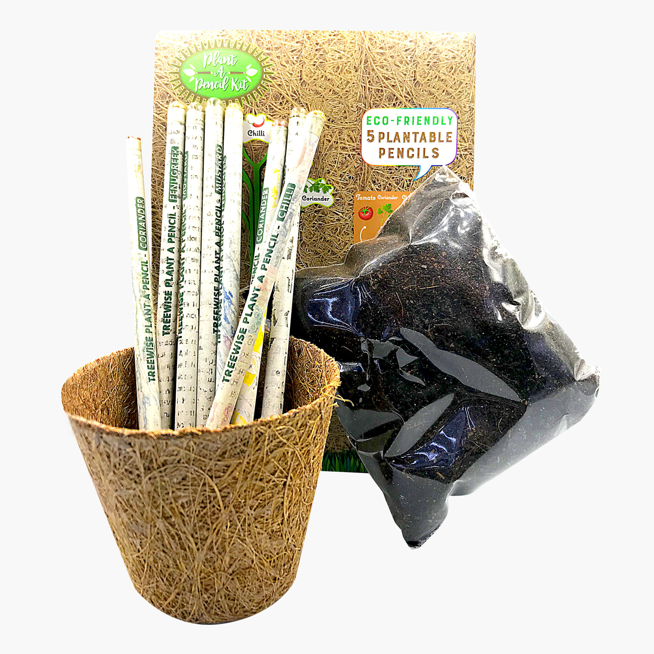 مجموعة أقلام صديقة للبيئة قابلة للزراعة مع أقلام ملونة صغيرة من تري وايز-school-stationery-pensandpencils-image-2