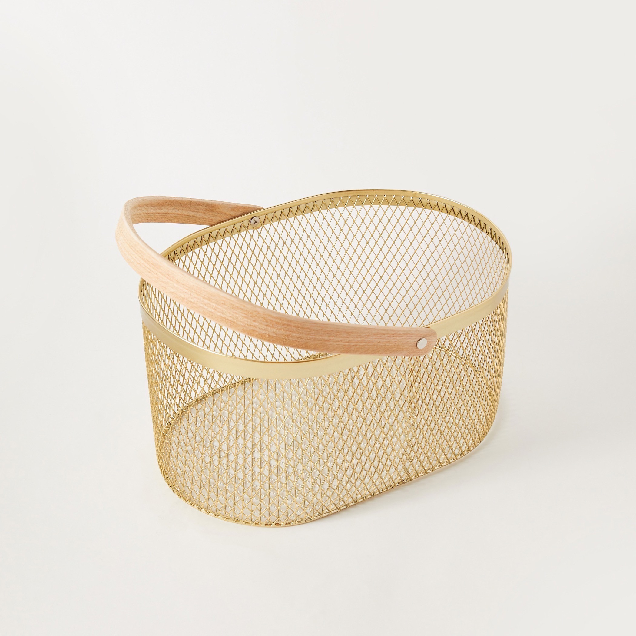 سلة معدنية ذهبية - 33x23x18  سم-household-decor-boxesandtrays-image-3