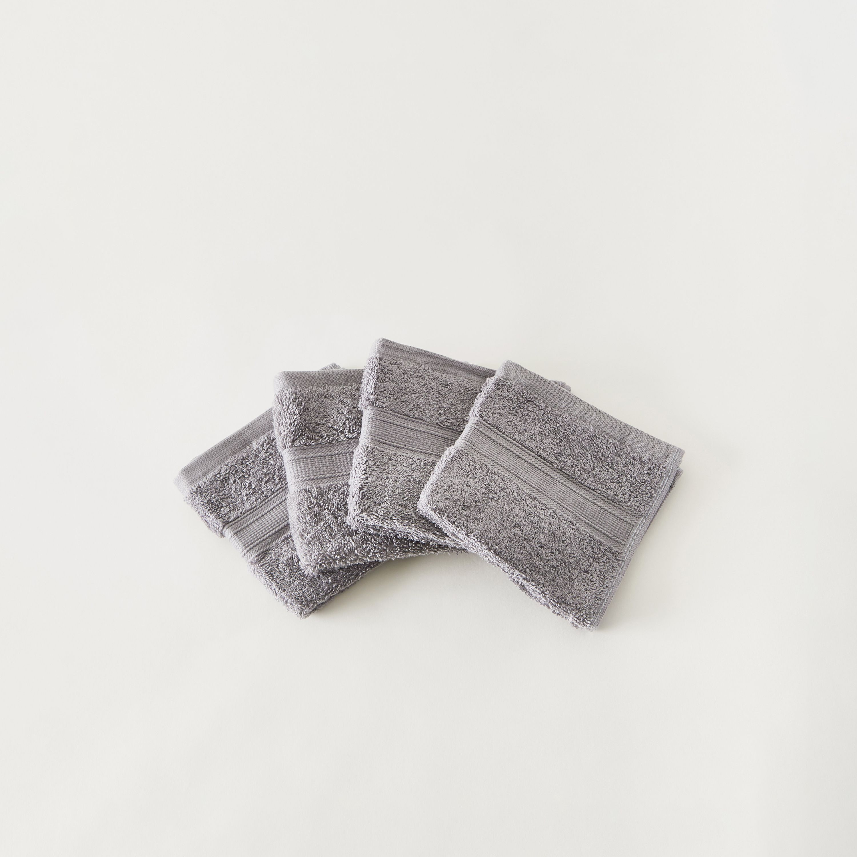 Egyptian Textured 4-Piece Face Towel Set - 30x30 cms-household-bathandlaundry-bathlinen-towels-image-2