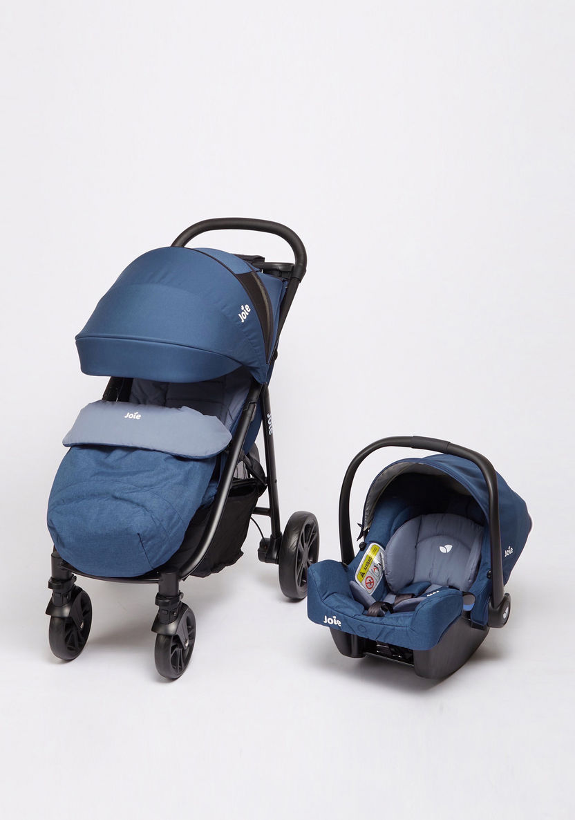 Joie Litetrax Blue 2-Piece Foldable Travel System with 5-Point Harness (Upto 3 years)-Modular Travel Systems-image-0