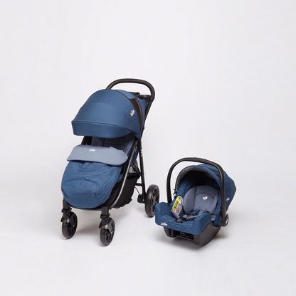 Joie Litetrax Blue 2-Piece Foldable Travel System with 5-Point Harness (Upto 3 years)