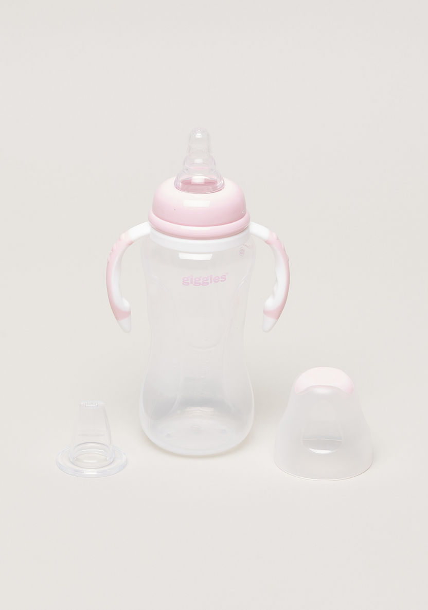 Giggles Printed Feeding Bottle with Handle - 240 ml-Bottles and Teats-image-1