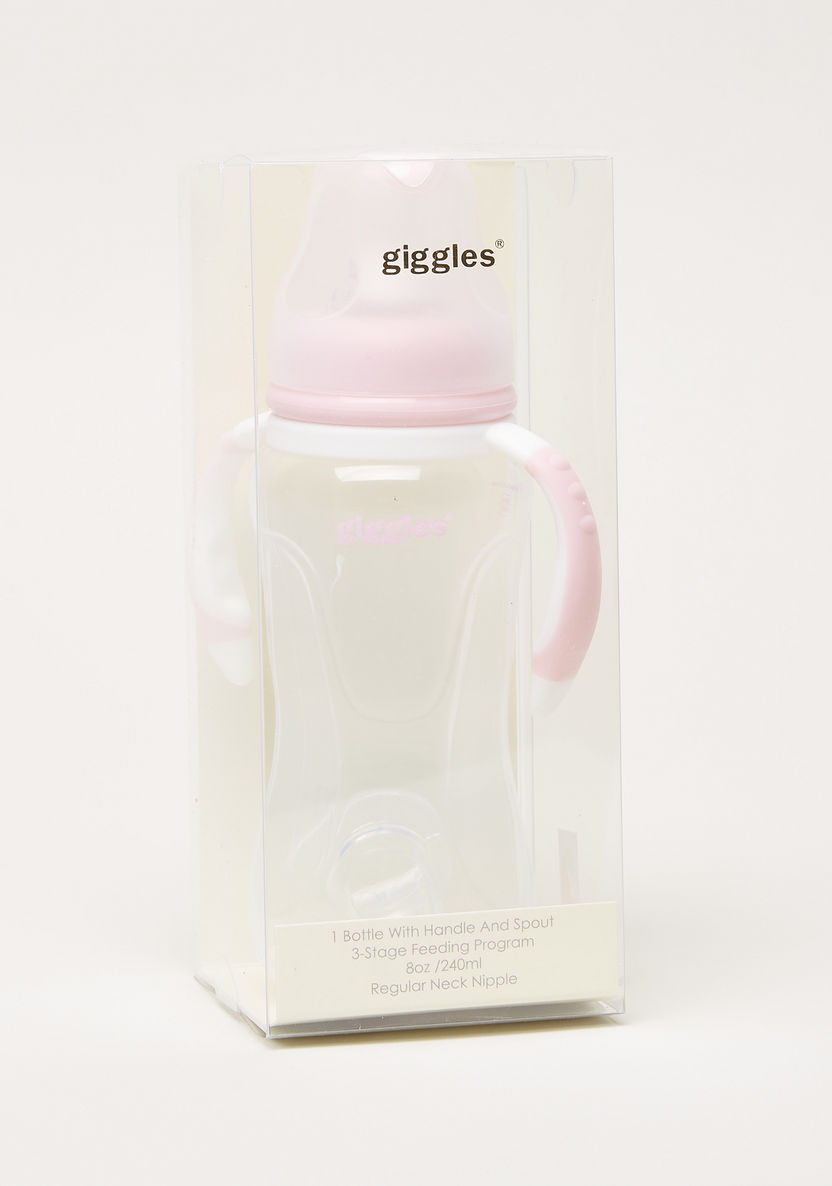 Giggles Printed Feeding Bottle with Handle - 240 ml-Bottles and Teats-image-4