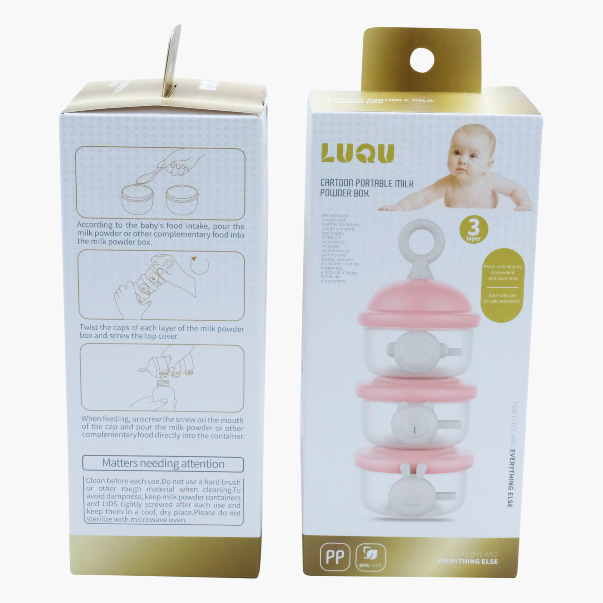 Luqu 3-Layer Milk Powder Container Set-baby-feeding-accessories-image-2