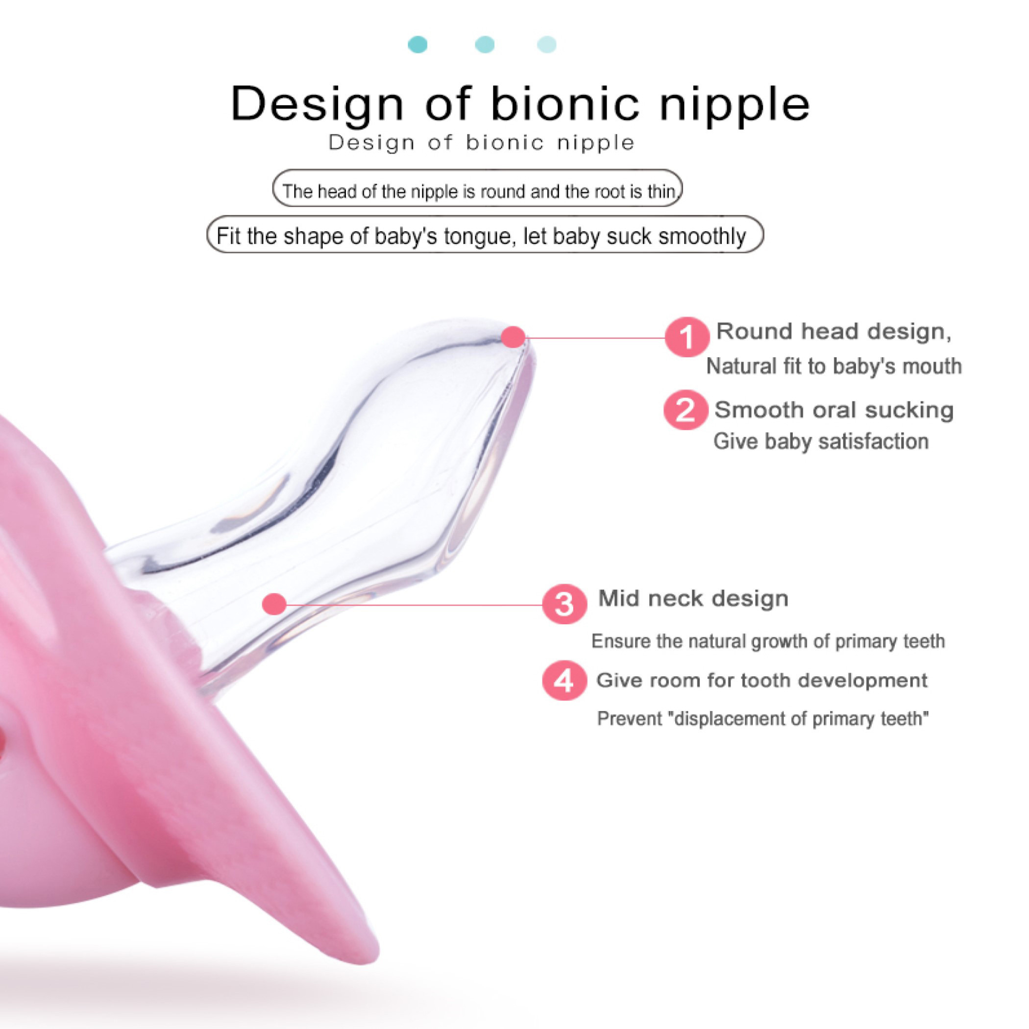 Luqu Flat Head Silicone Baby Pacifier - 0-3 Months-baby-feeding-pacifiers-image-4