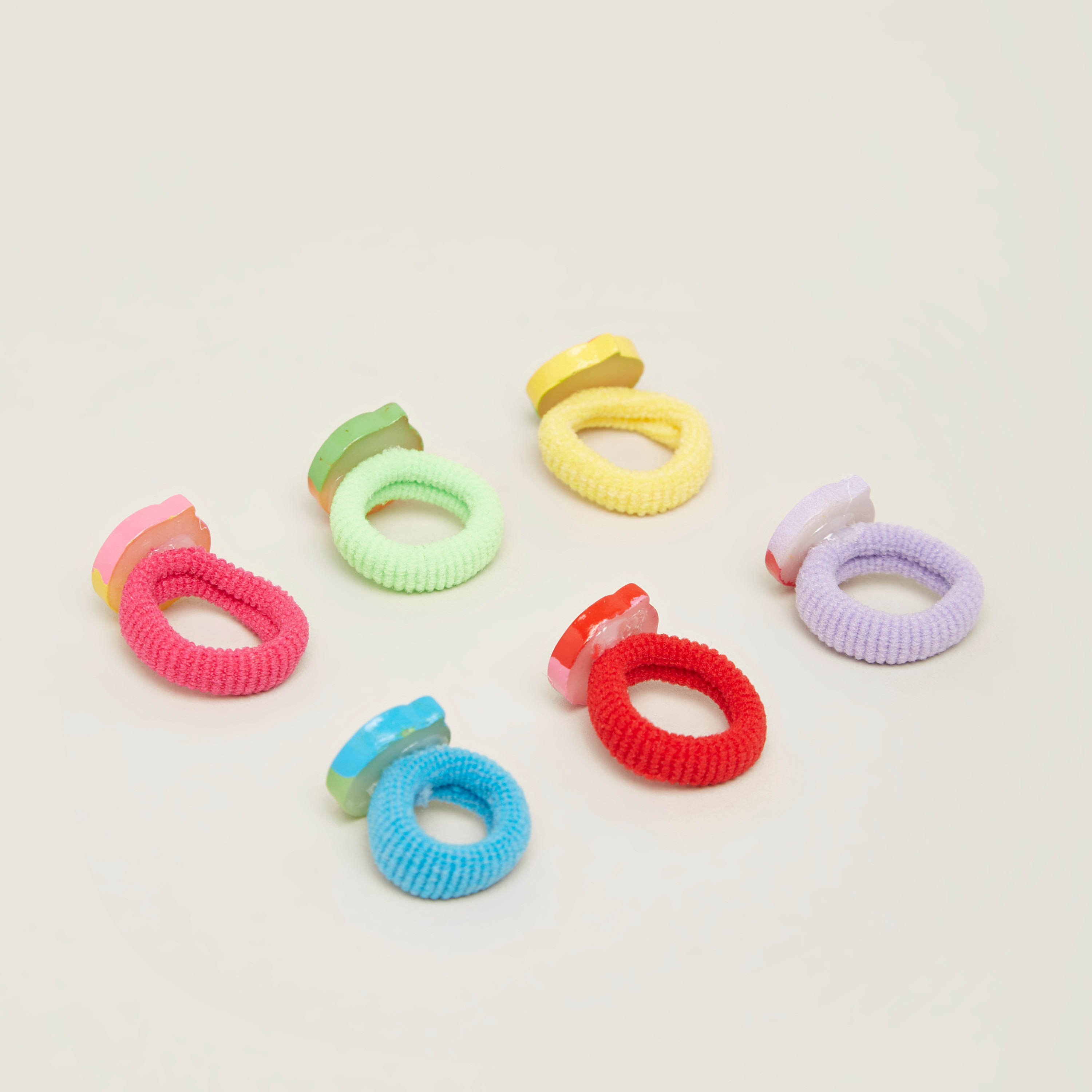 Charmz Fruit Applique Detail Hair Tie - Set of 6-baby-girls-accessories-hairaccessories-image-3