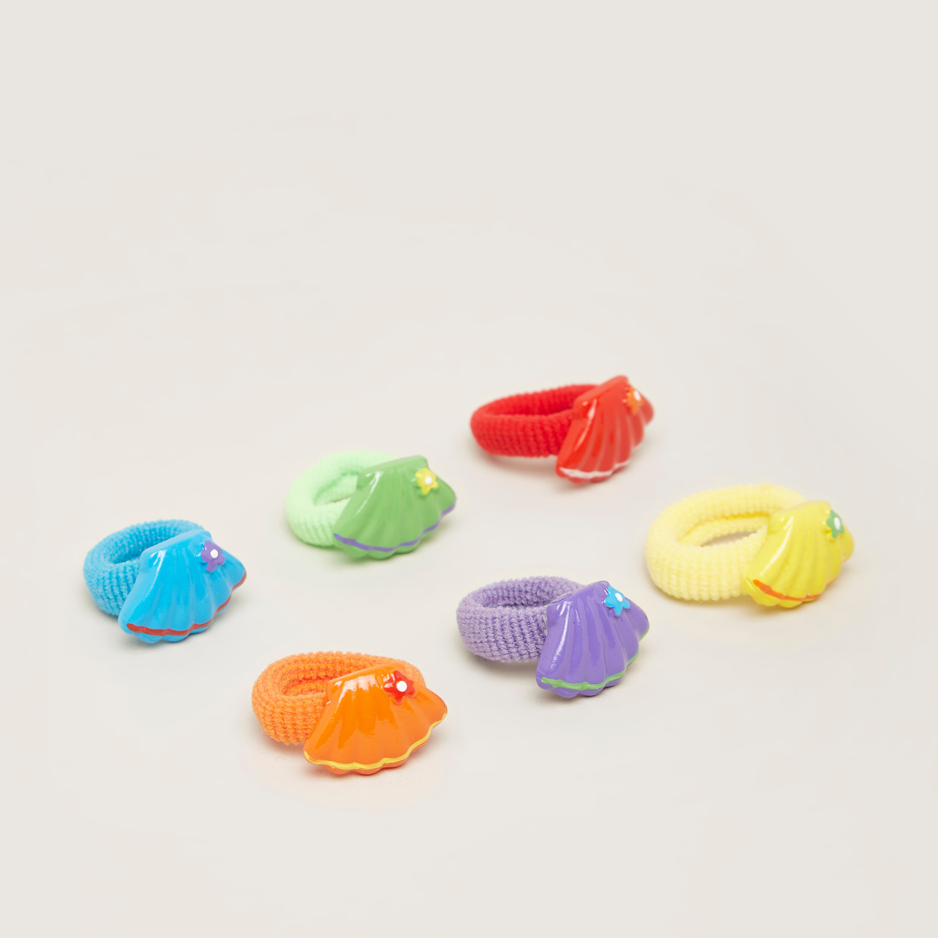 Charmz Banana Applique Detail Hair Tie - Pack of 6-baby-girls-accessories-hairaccessories-image-1
