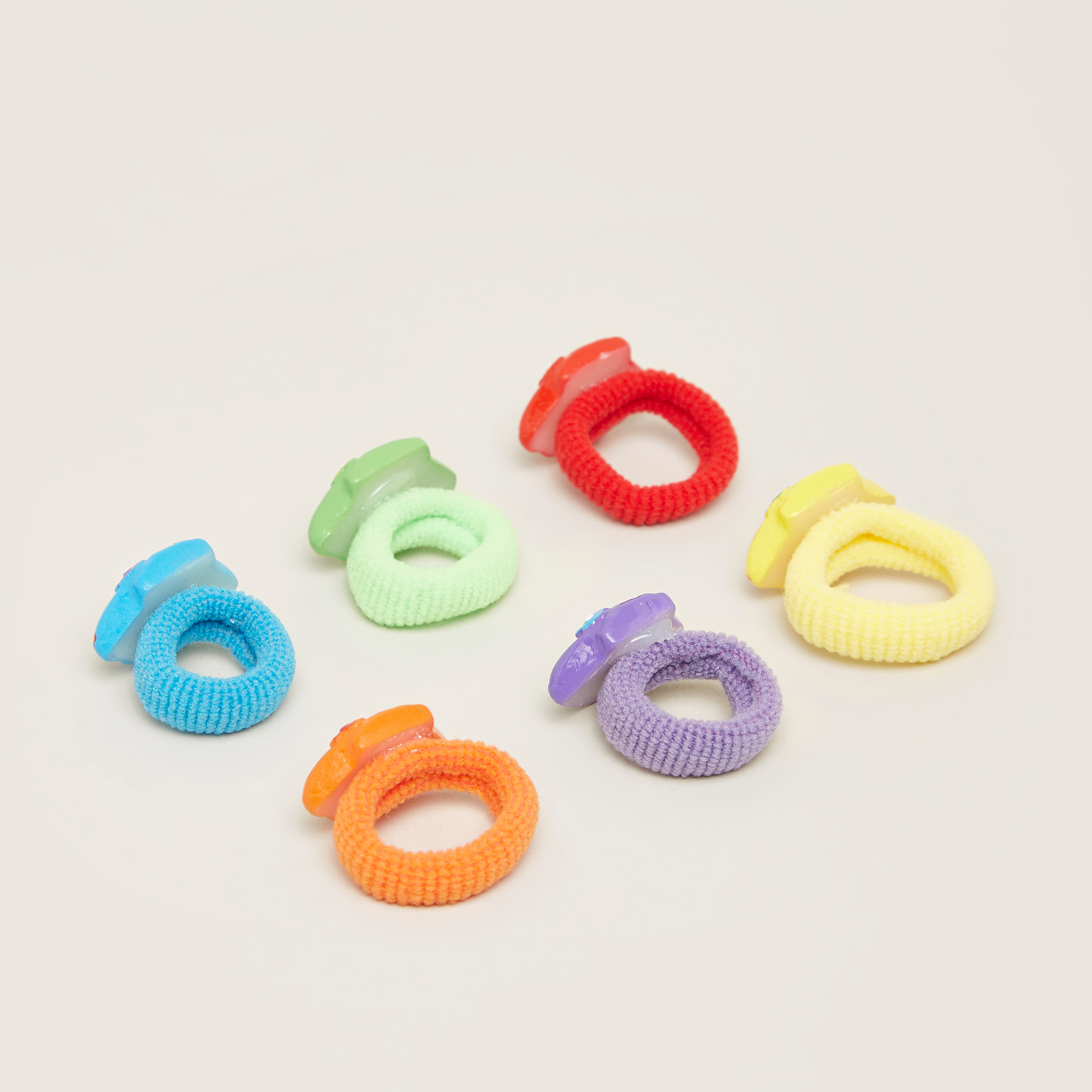 Charmz Banana Applique Detail Hair Tie - Pack of 6-baby-girls-accessories-hairaccessories-image-3