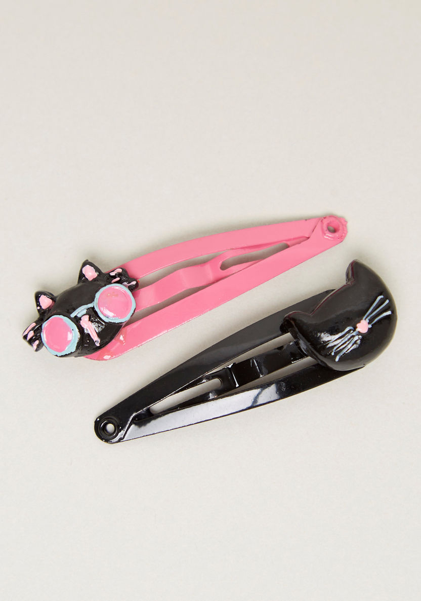 Charmz Cat Applique Detail Hairpins - Set of 2-Hair Accessories-image-0