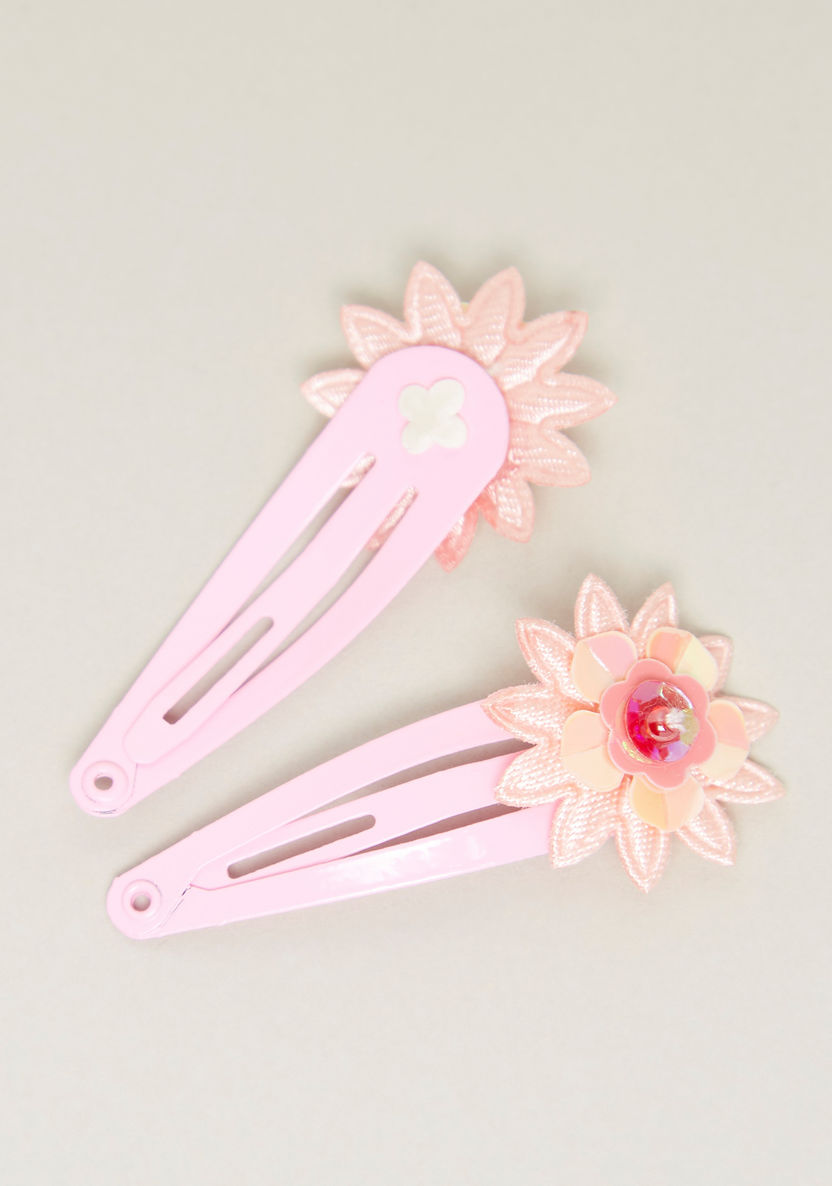 Charmz Hair Clips with Flower Applique - Set of 2-Hair Accessories-image-1