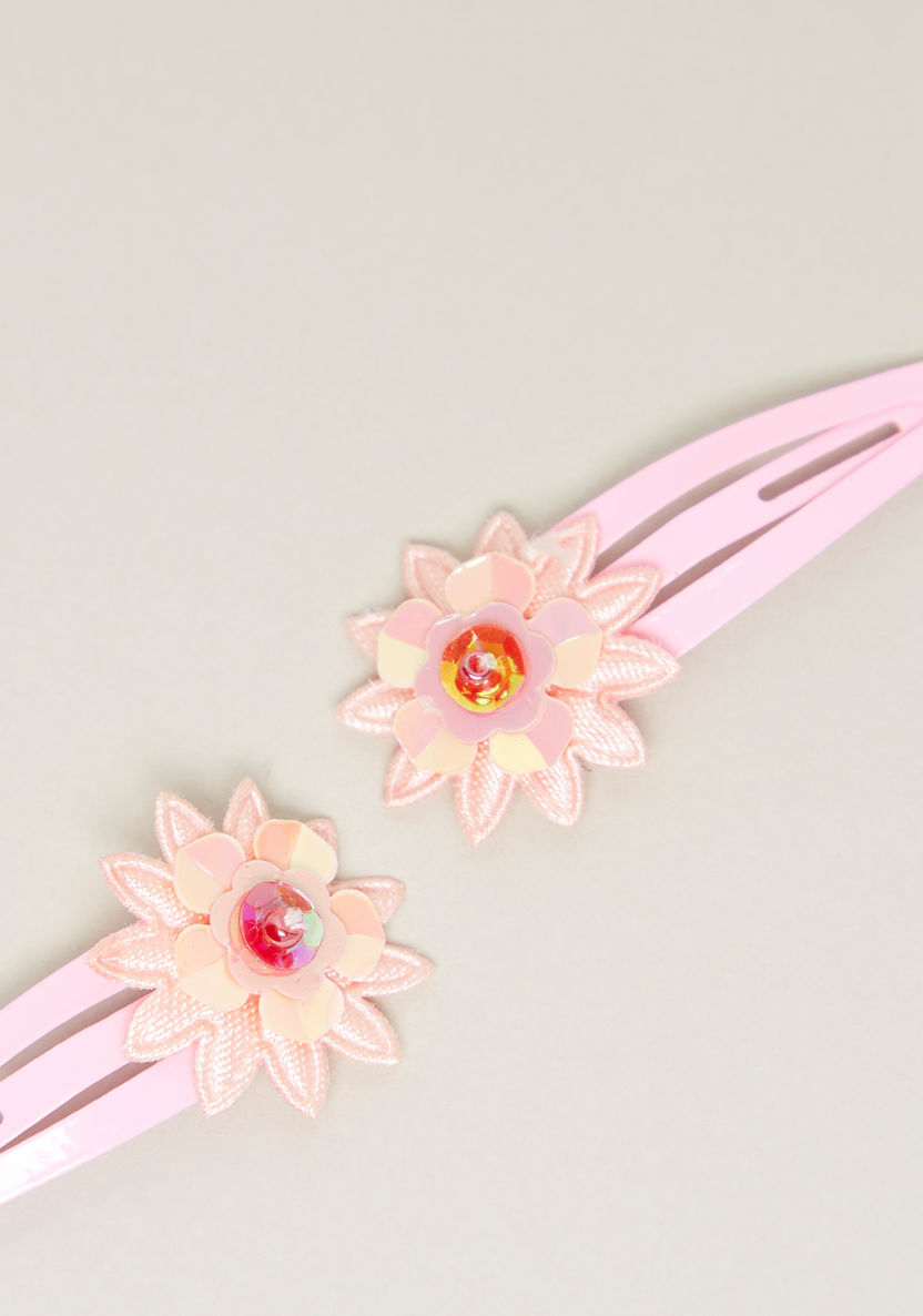 Charmz Hair Clips with Flower Applique - Set of 2-Hair Accessories-image-2