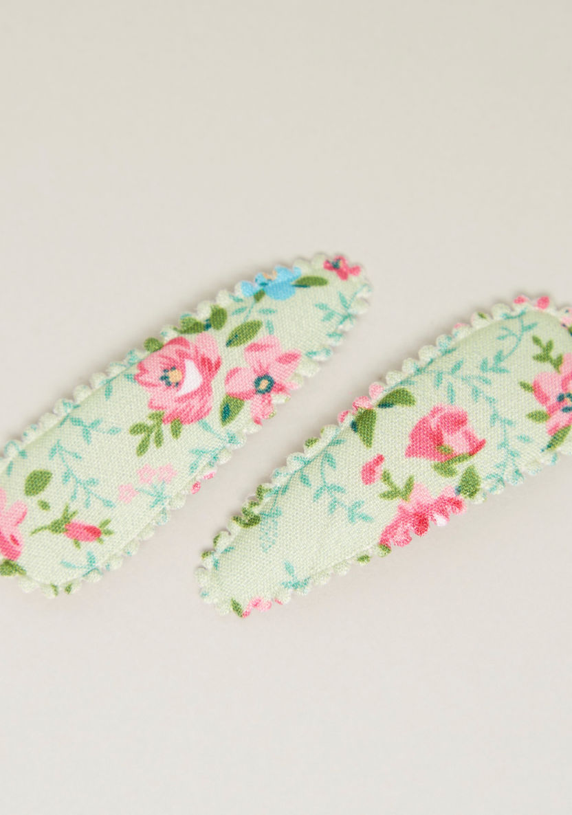 Charmz Floral Print Hairpins - Set of 2-Hair Accessories-image-0