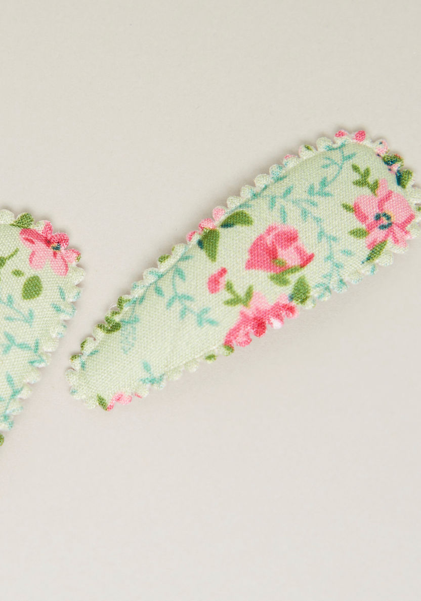 Charmz Floral Print Hairpins - Set of 2-Hair Accessories-image-2