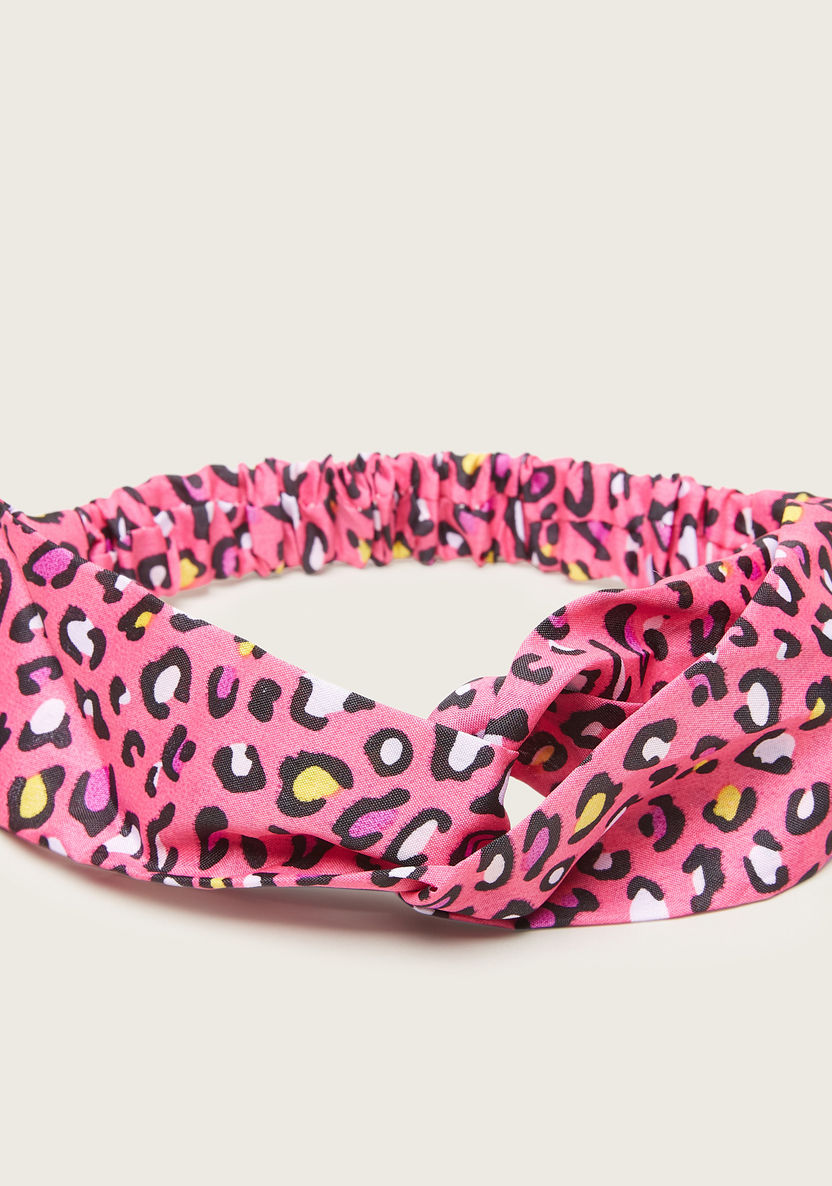 Charmz Leopard Print Headband with Knot Detail-Hair Accessories-image-1