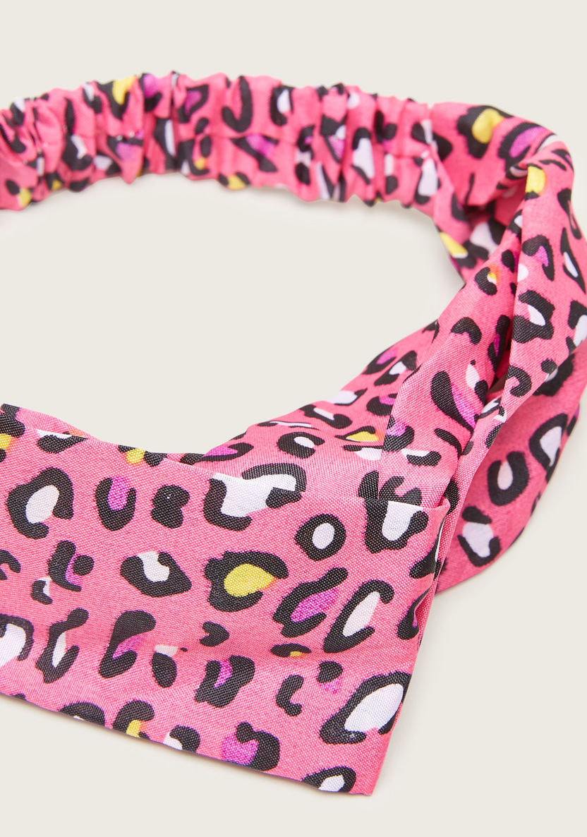Charmz Leopard Print Headband with Knot Detail-Hair Accessories-image-2