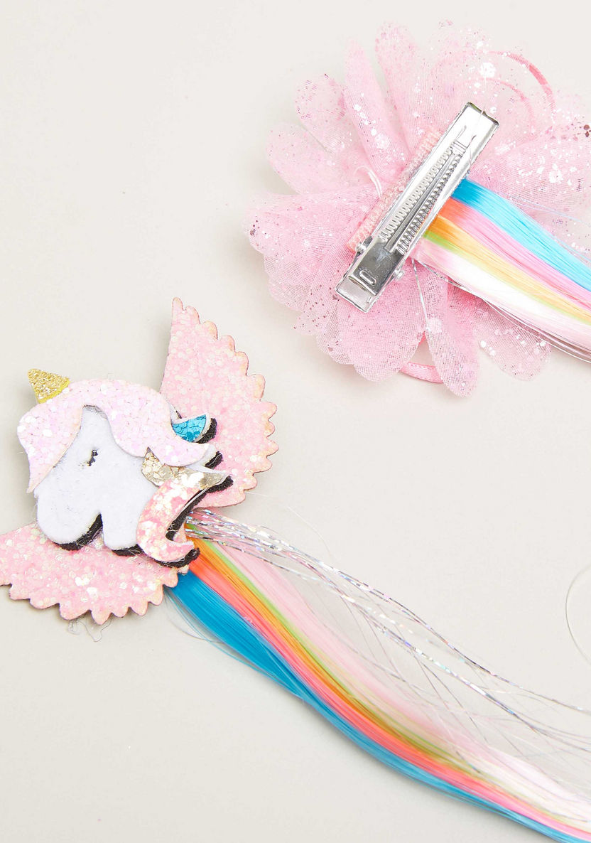 Charmz Hair Clip with Unicorn Hair Accent - Set of 2-Hair Accessories-image-2