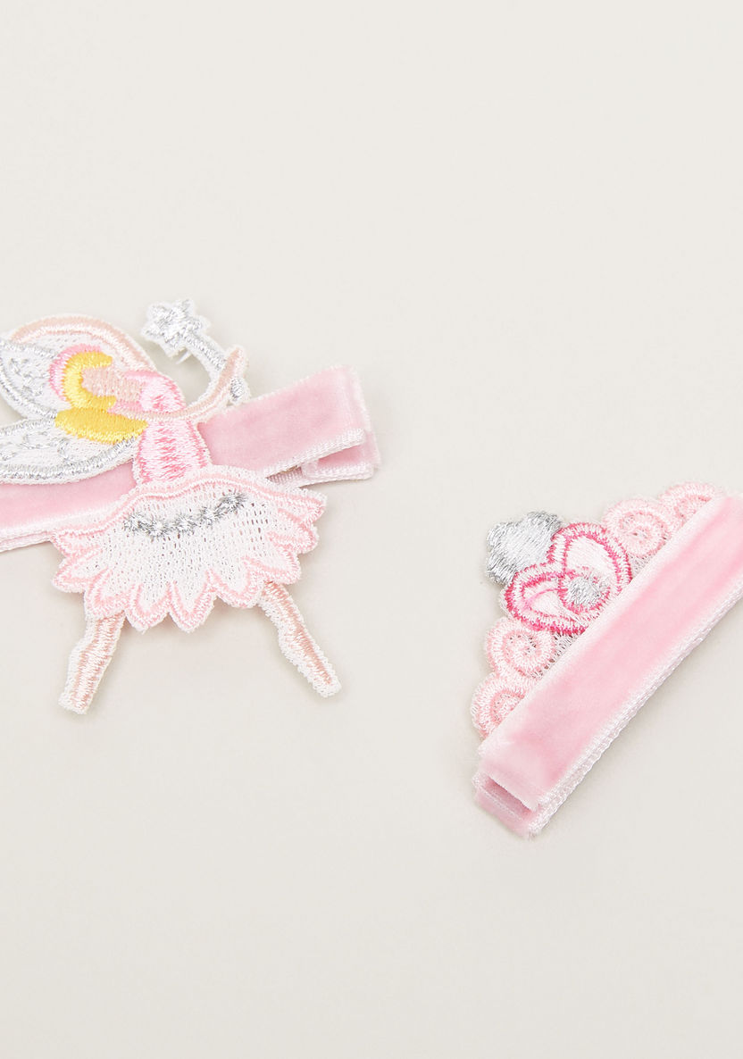 Charmz Applique Detail Hair Clips - Pack of 2-Hair Accessories-image-1