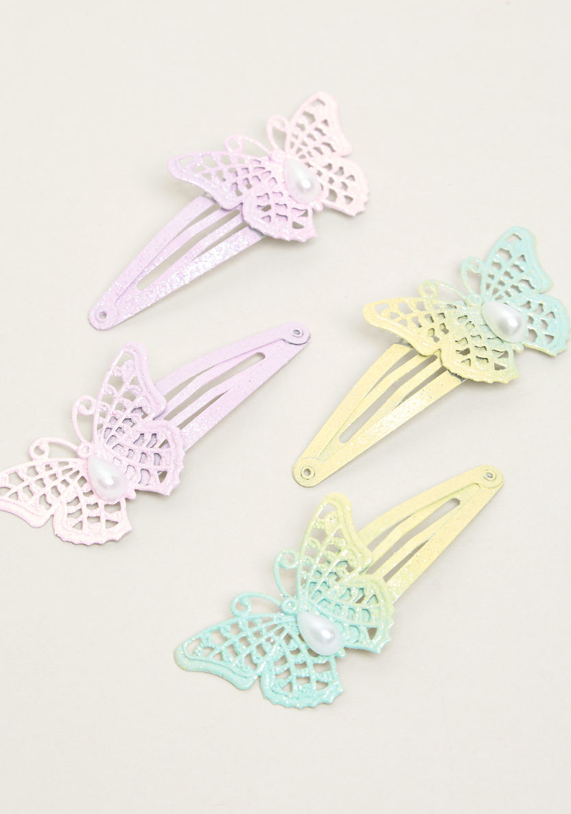Charmz Butterfly Detail Hair Clip - Set of 4-Hair Accessories-image-0