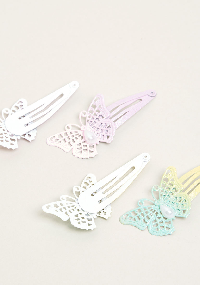 Charmz Butterfly Detail Hair Clip - Set of 4-Hair Accessories-image-1