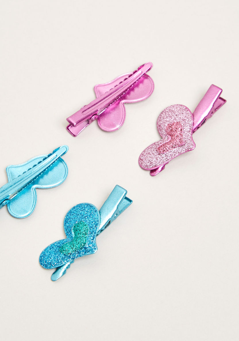 Charmz Glitter Finished Heart Accented Hair Clip - Set of 4-Hair Accessories-image-1