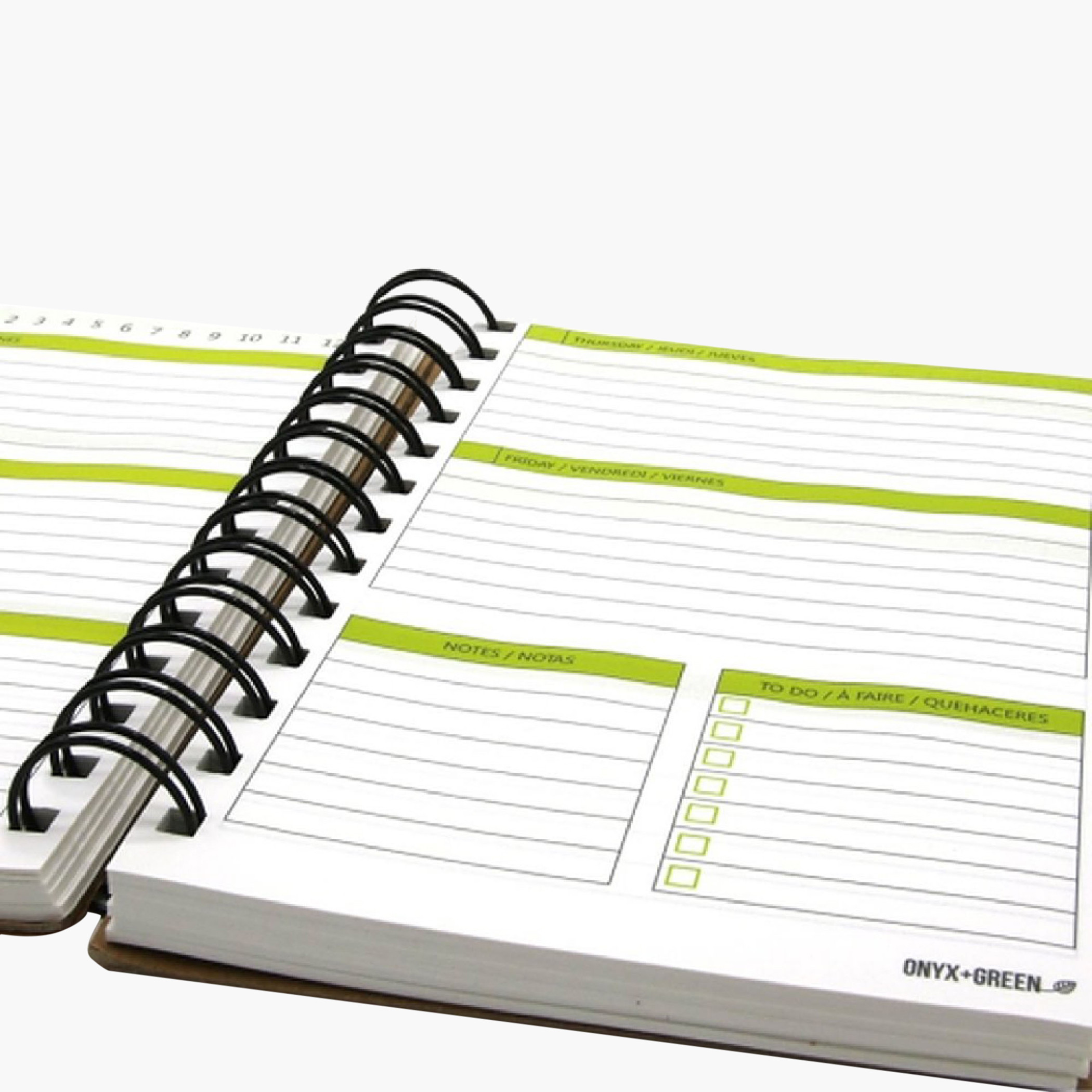 Onyx & Green 168-Page Spiral Agenda Daily Planner-school-stationery-notebooks-image-2