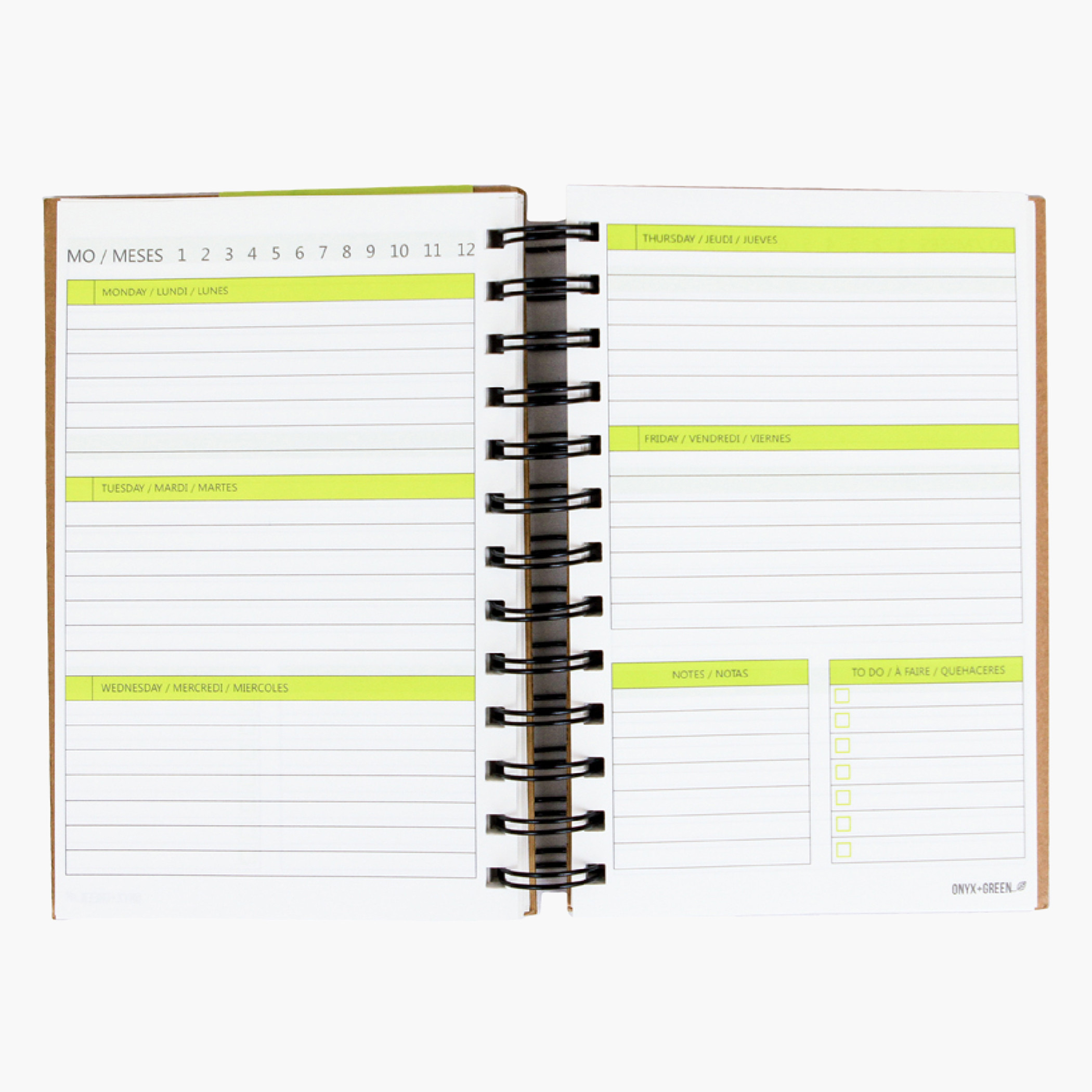 Onyx & Green 168-Page Spiral Agenda Daily Planner-school-stationery-notebooks-image-3