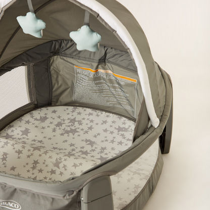 Graco Grey Convertible Travel Dome Playard Cum Bassinet with Wheels (Upto 3 months)