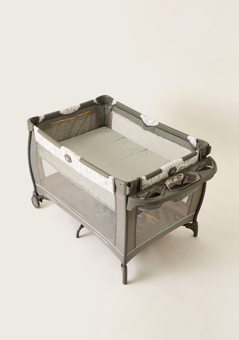 Graco Grey Convertible Travel Dome Playard Cum Bassinet with Wheels (Upto 3 months)-Travel Cots-image-5