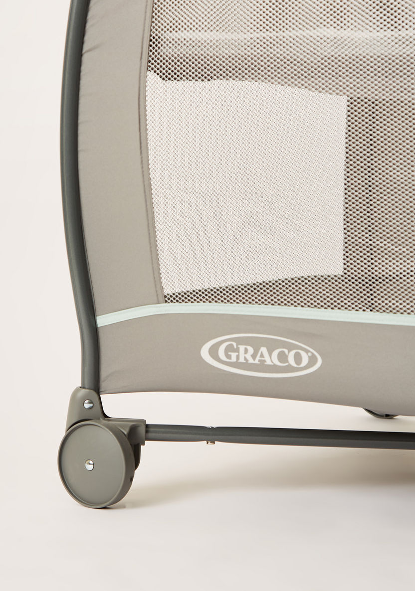 Graco Grey Convertible Travel Dome Playard Cum Bassinet with Wheels (Upto 3 months)-Travel Cots-image-8